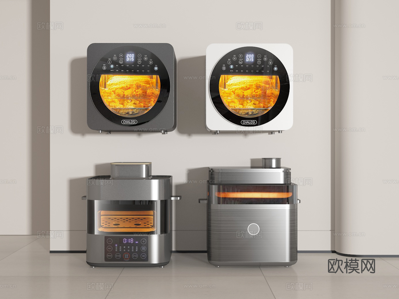 炸锅3d模型