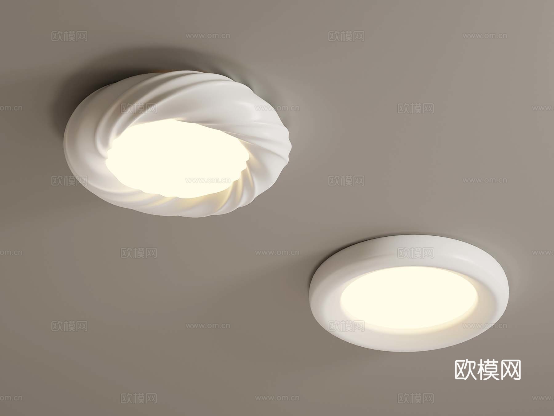 现代奶油风吸顶灯3d模型