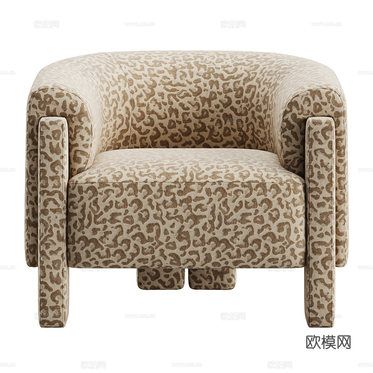 现代意式布艺扶手椅3d模型
