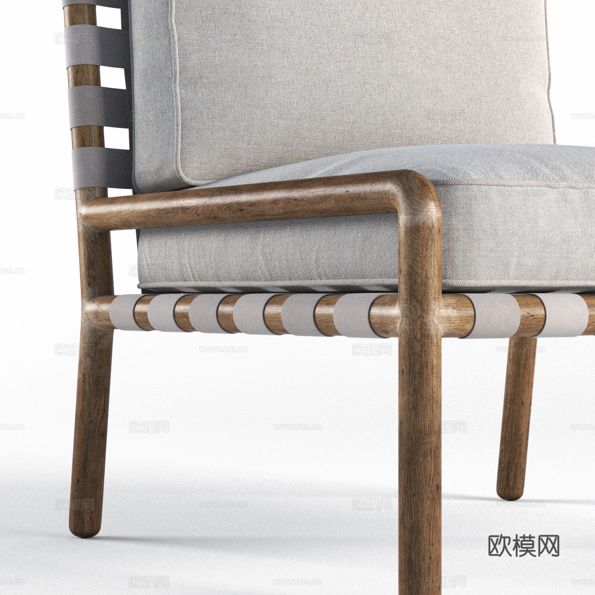 新中式藤编布艺休闲椅3d模型
