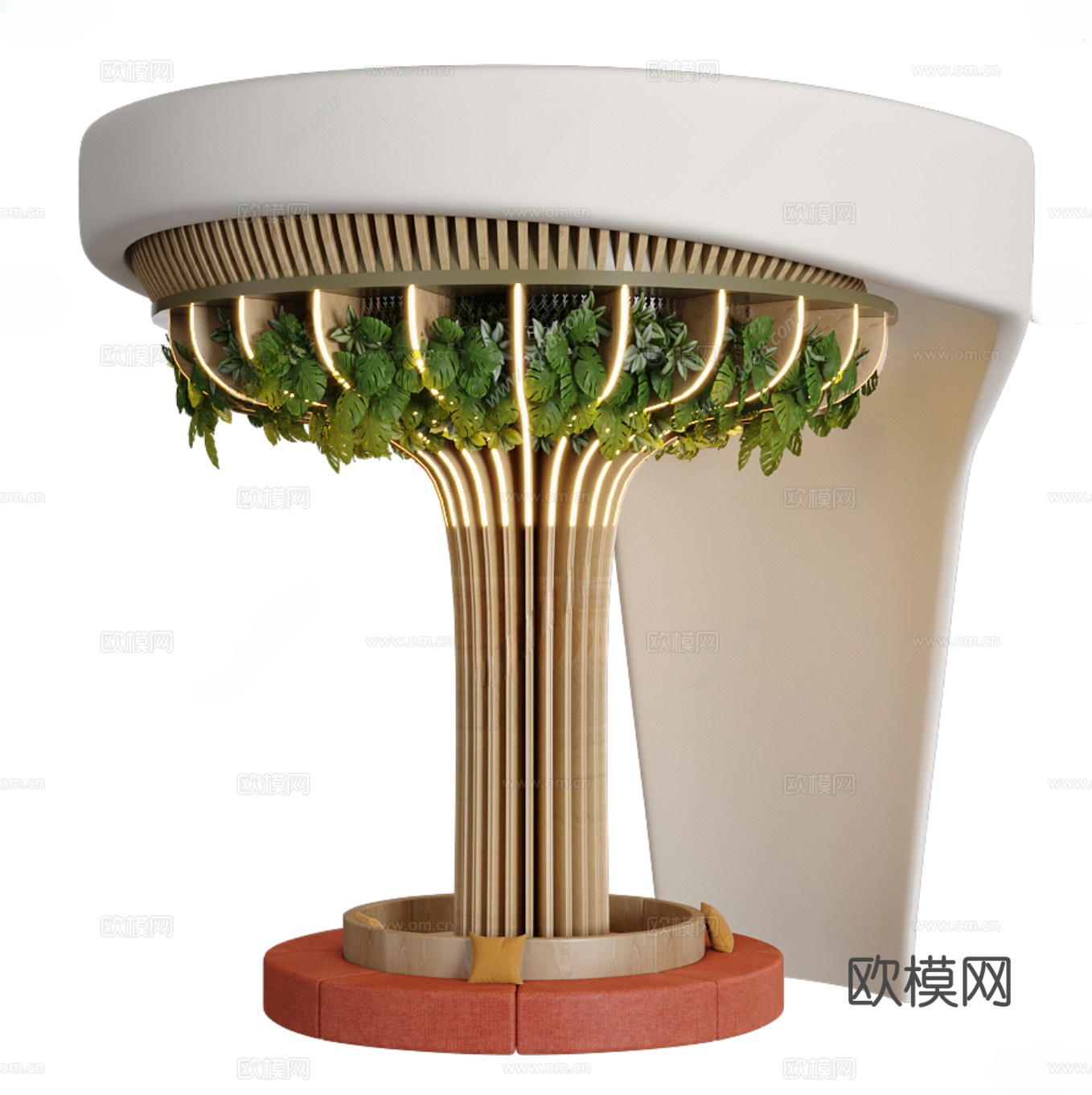 柱子 造型柱 绿植柱3d模型