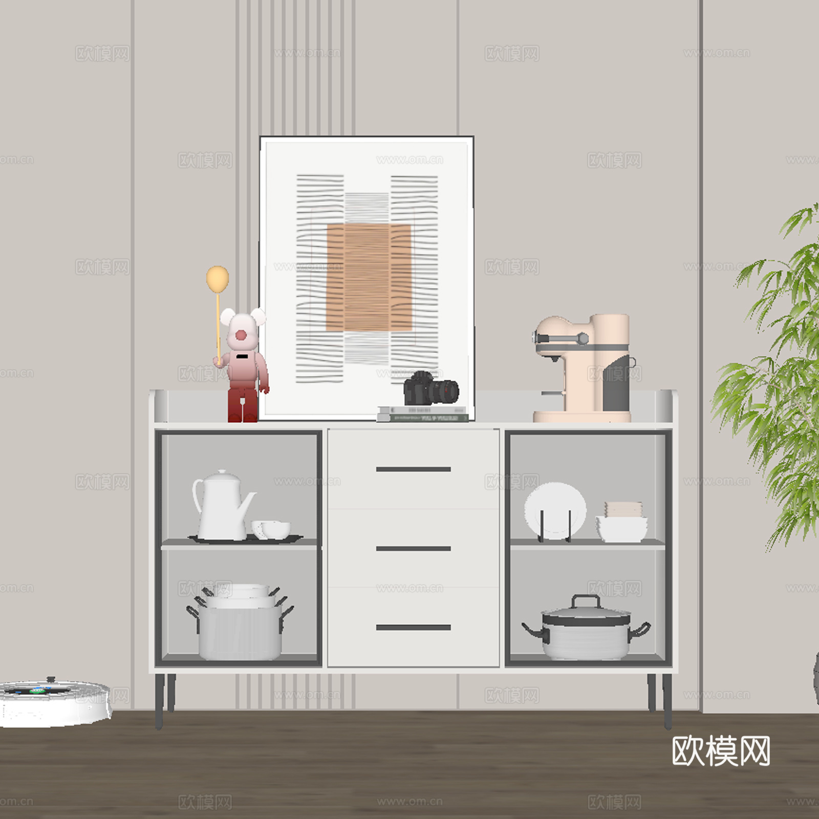 现代餐边柜su模型
