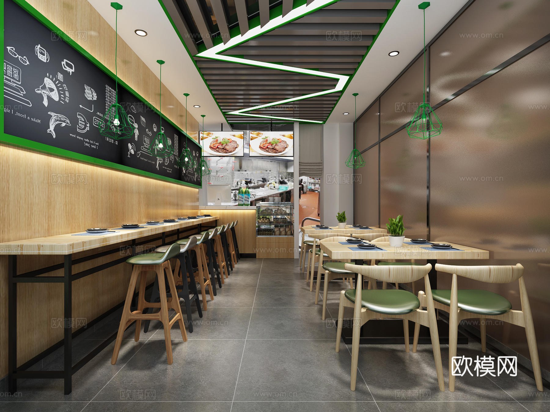 工业风烤肉店3d模型