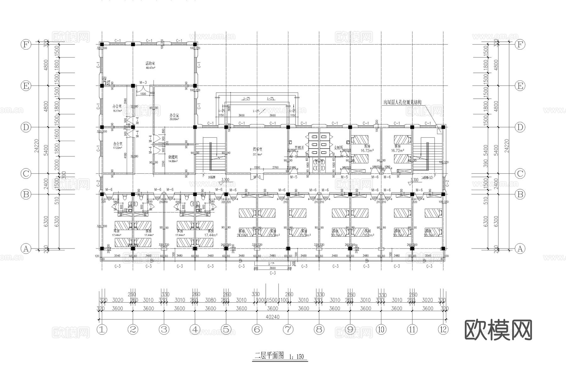 养老院 敬老院 福利院 社区养老服务中心 养老公寓 康复中心cad施工图