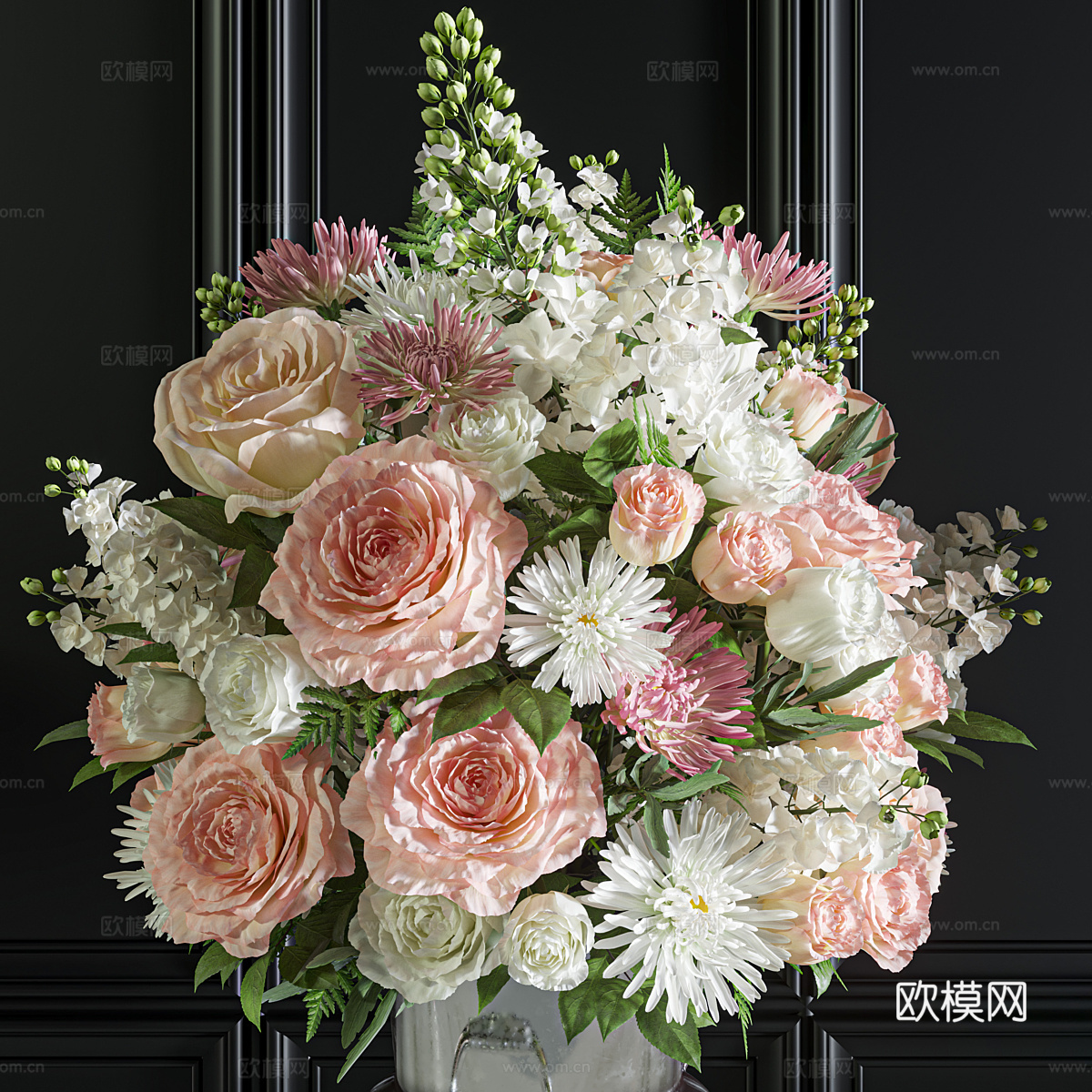 现代轻奢花瓶花艺3d模型