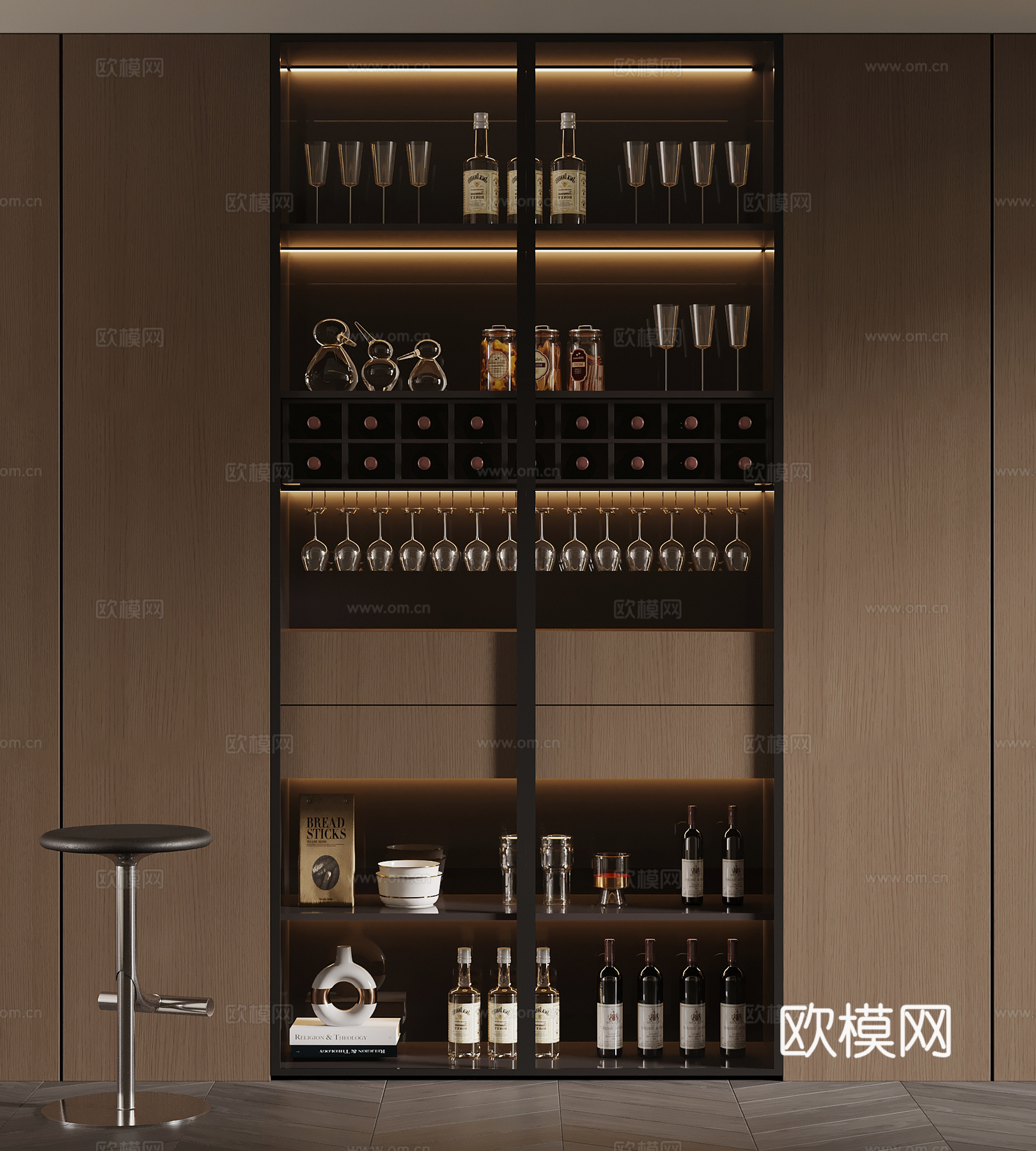 酒柜 意式酒柜3d模型