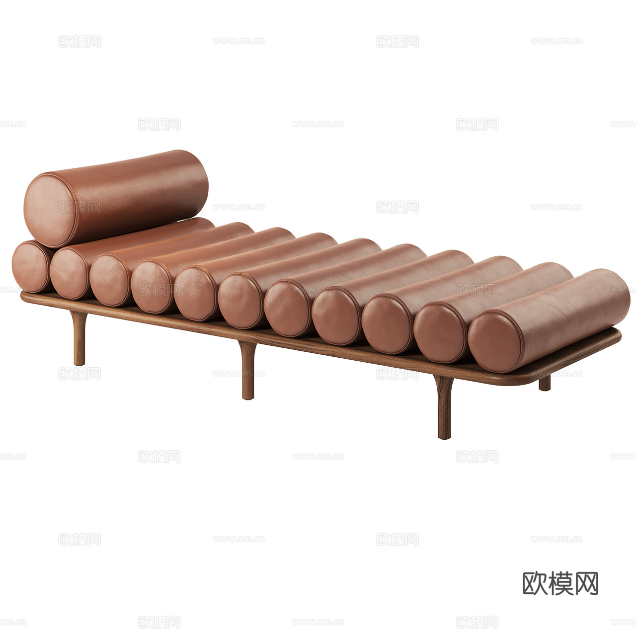 Tacchini 意式极简沙发床 皮革沙发床 胡桃木沙发床3d模型