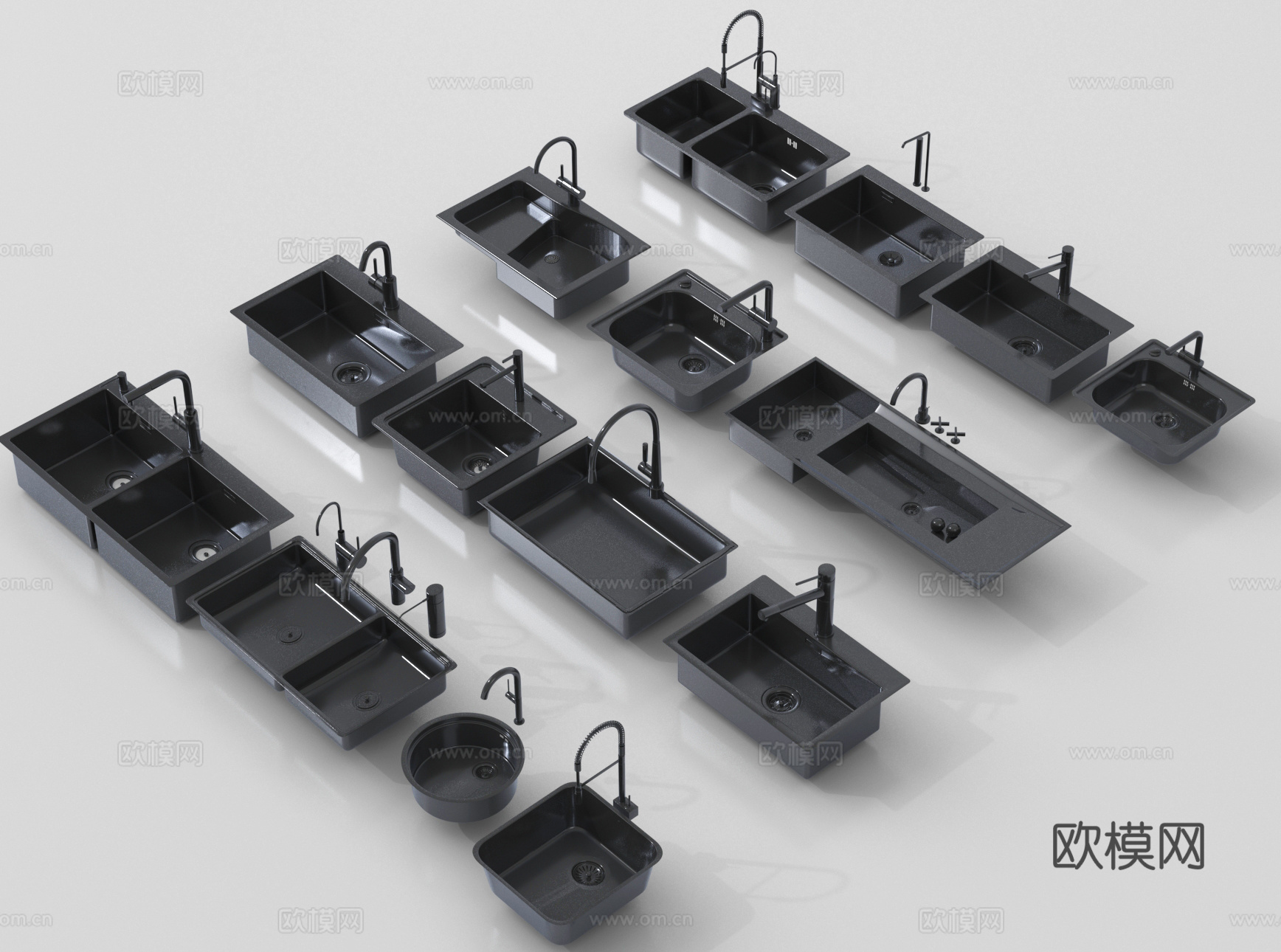 水槽 现代水槽 洗菜池3d模型