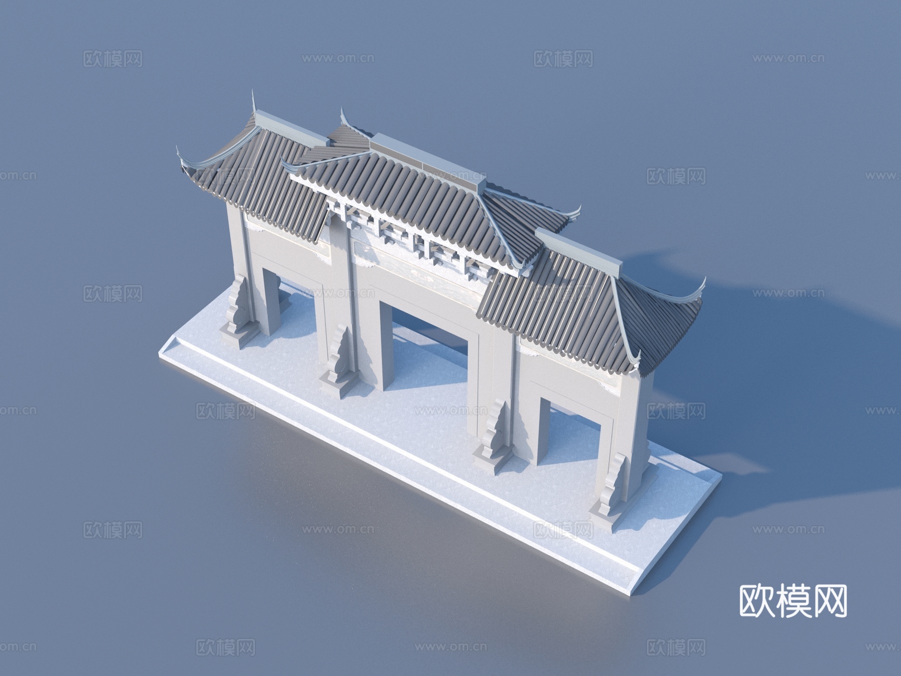 牌坊 古代牌坊 大门 入口3d模型