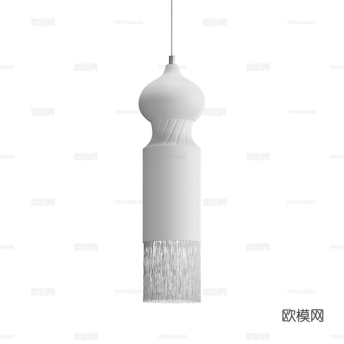新中式侘寂藤编装饰吊线灯3d模型