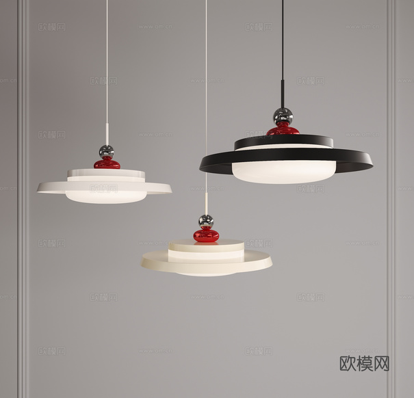 奶油风吊灯 飞碟吊灯 中古吊灯 极简吊灯 吧台吊灯 复古吊灯3d模型下载