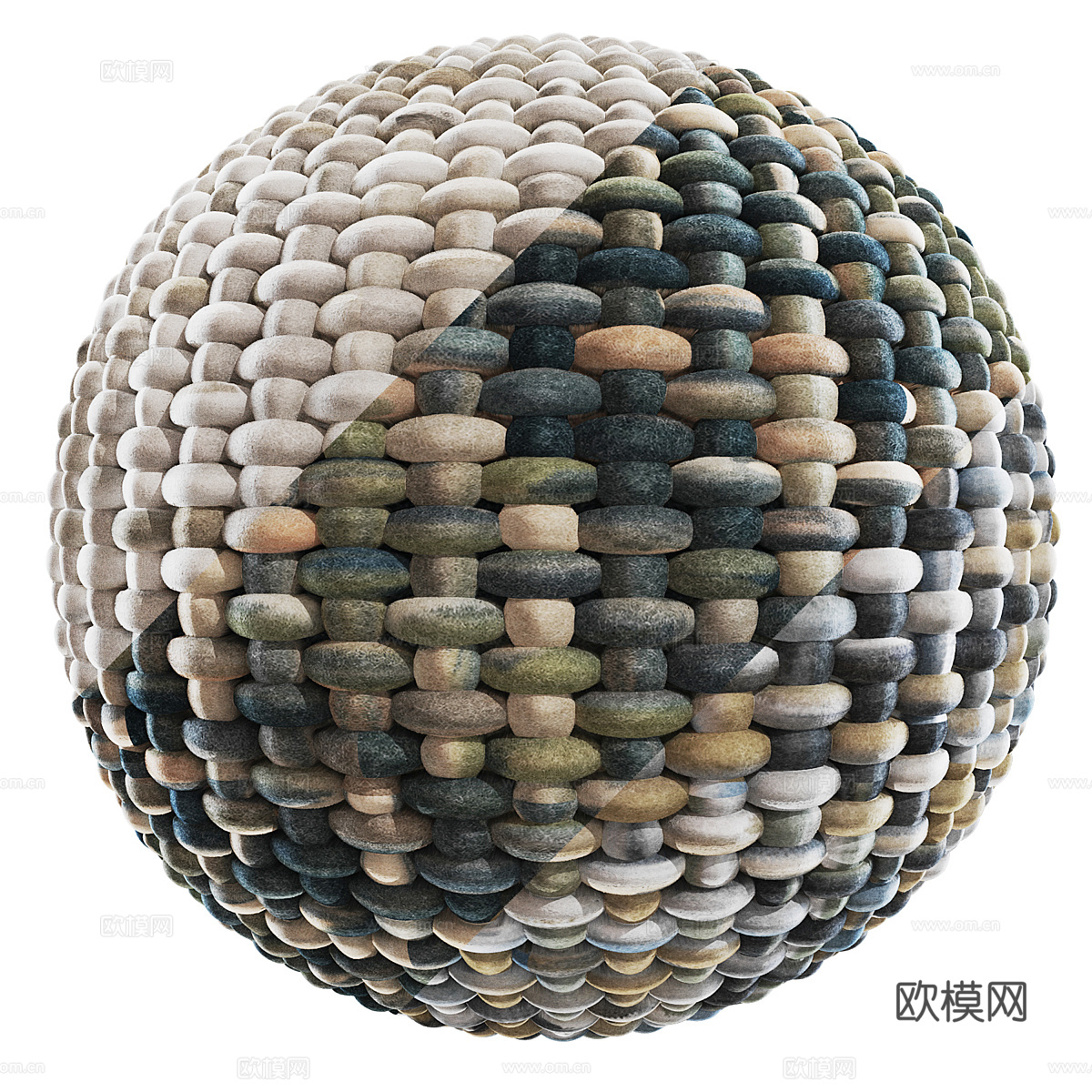 新中式毛毡编织材料3d模型