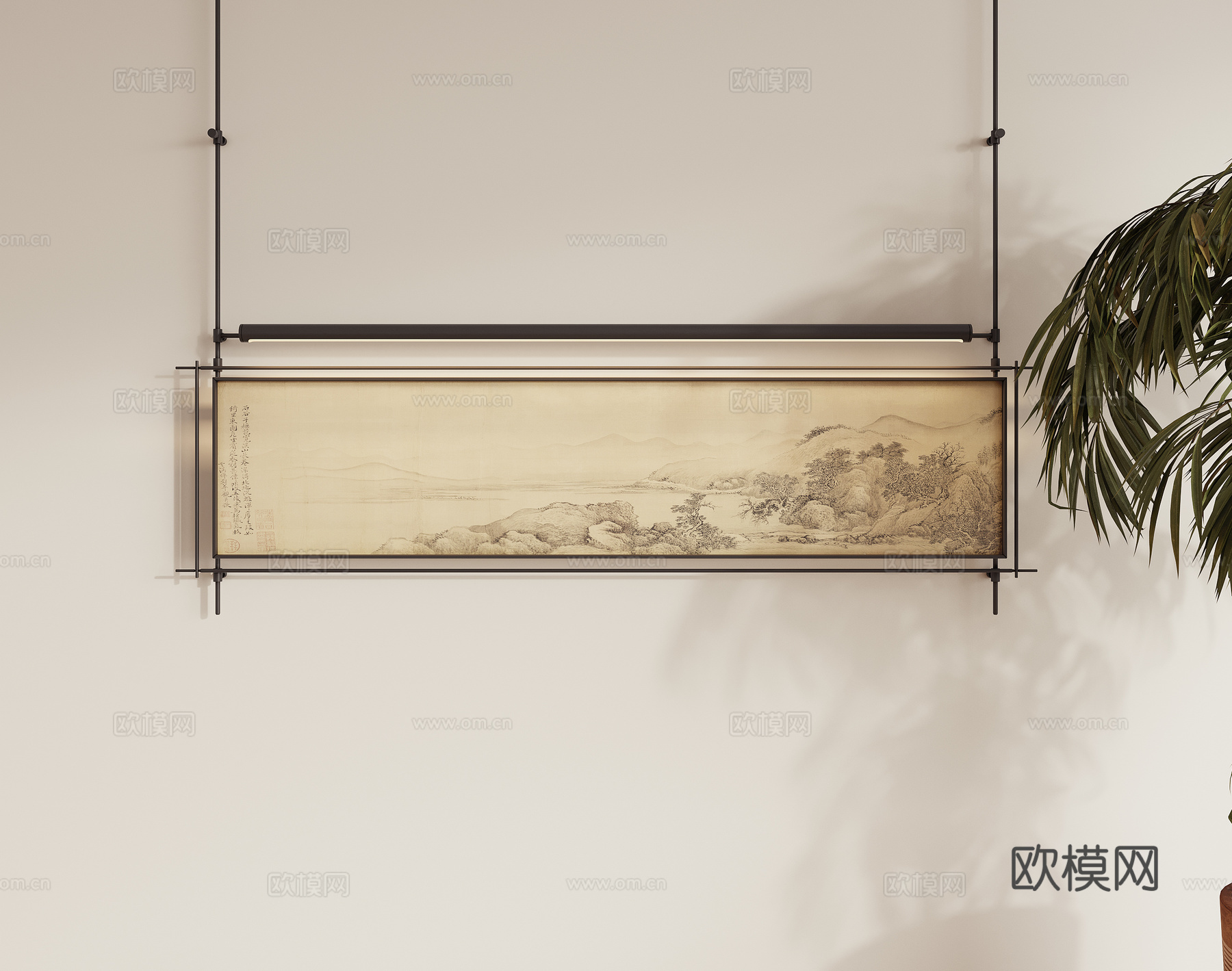 新中式挂画墙饰3d模型