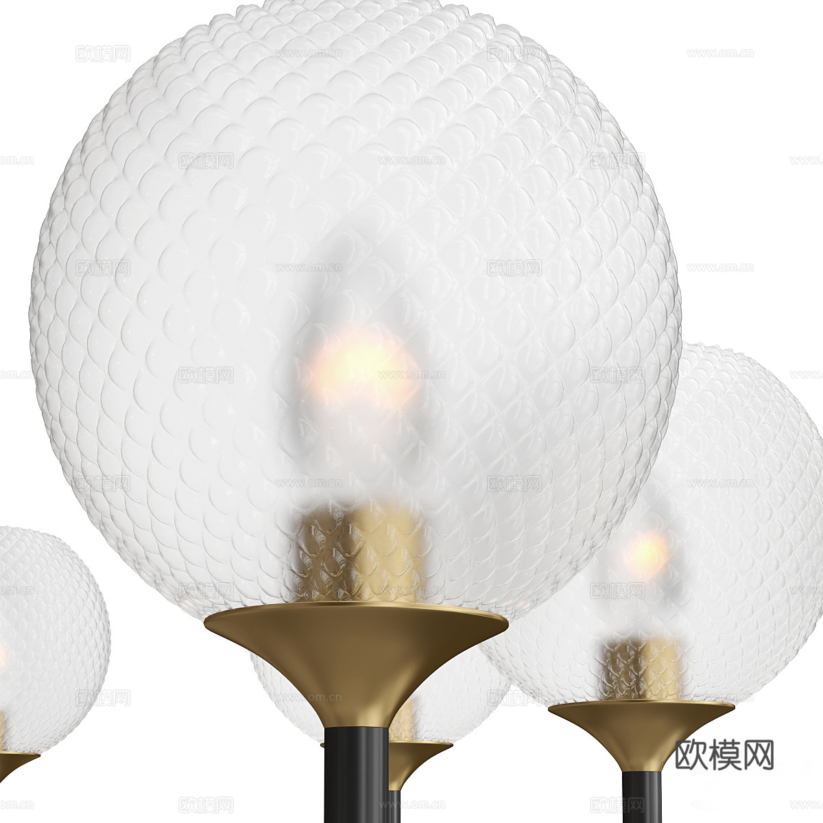 新中式轻奢多头装饰吊灯3d模型
