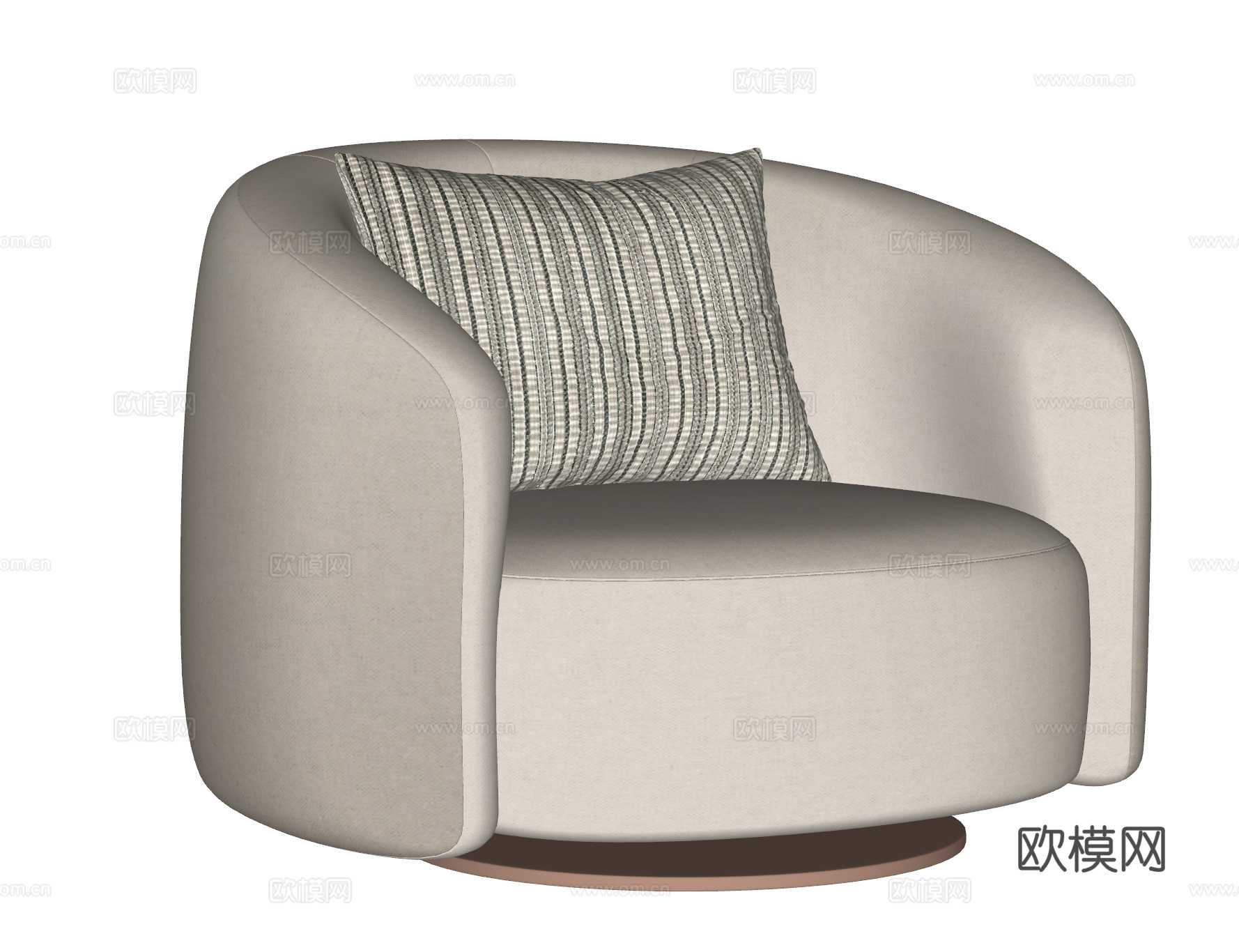 MINOTTI 现代 意式 单人沙发 布艺沙发 休闲沙发su模型