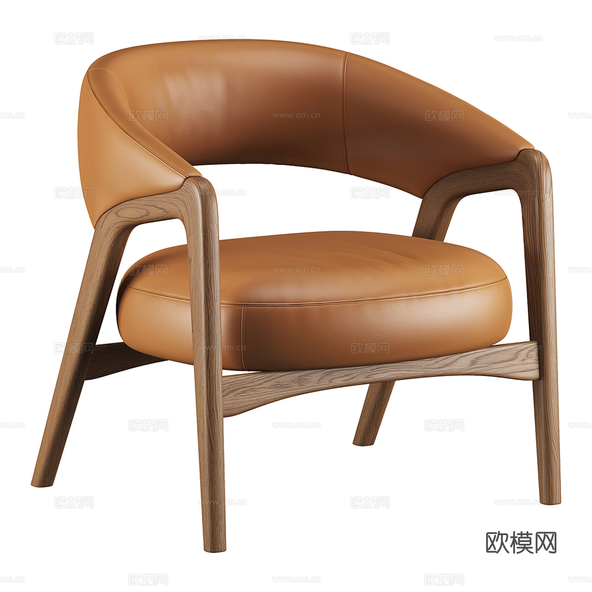 现代皮质休闲椅 扶手椅su模型