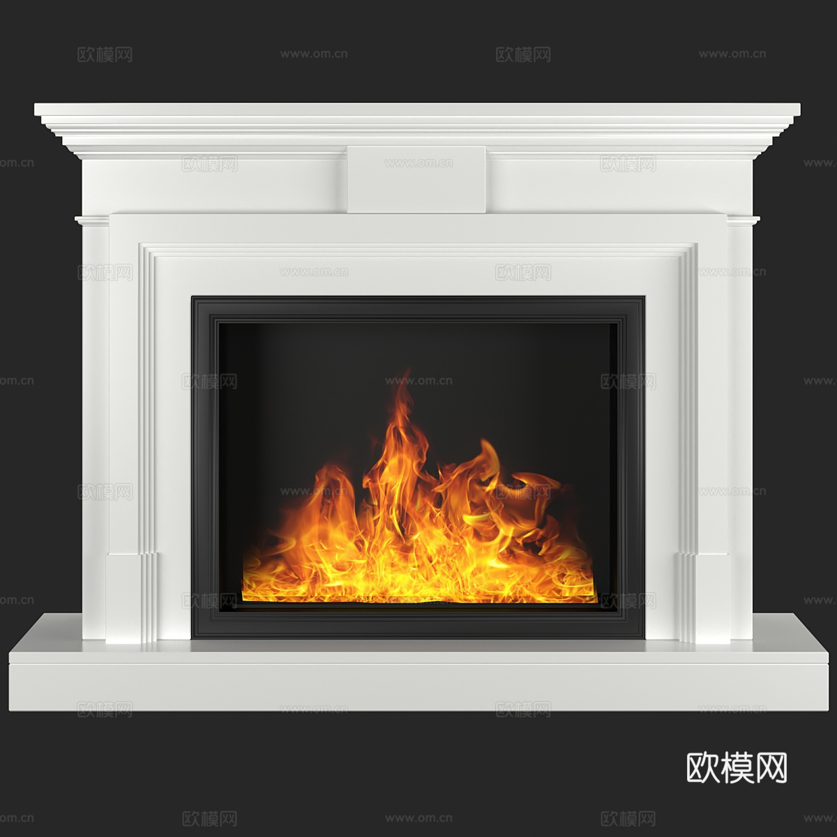 美式简约壁炉3d模型