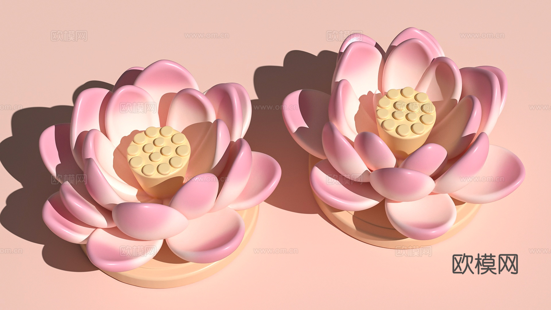 莲花底座饰品摆件雕塑艺术装置3d模型