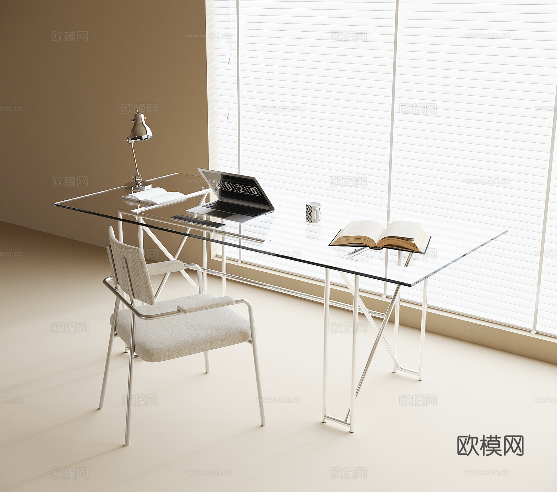 现代书桌椅 书桌3d模型