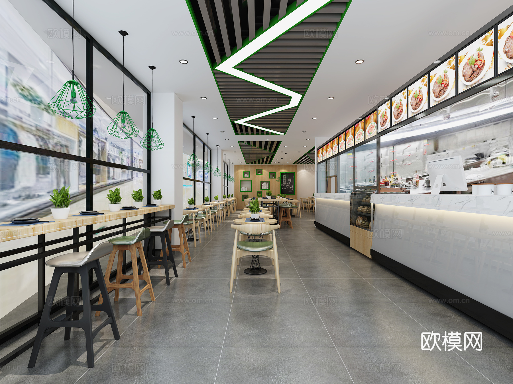 工业风烤肉店3d模型