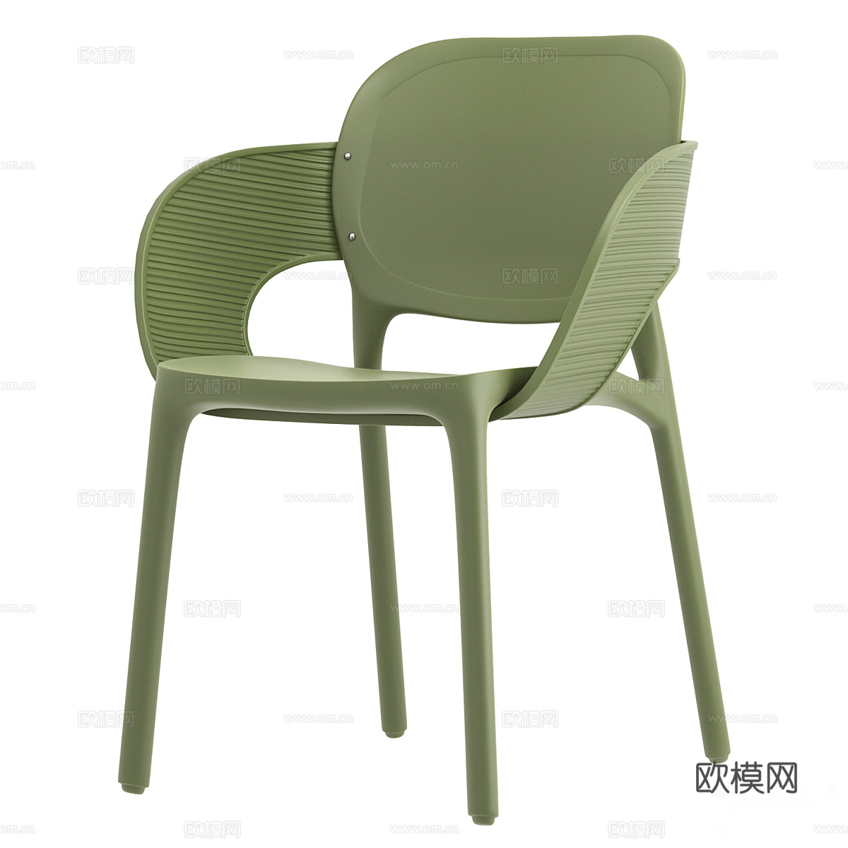 现代奶油风藤编布艺单椅3d模型