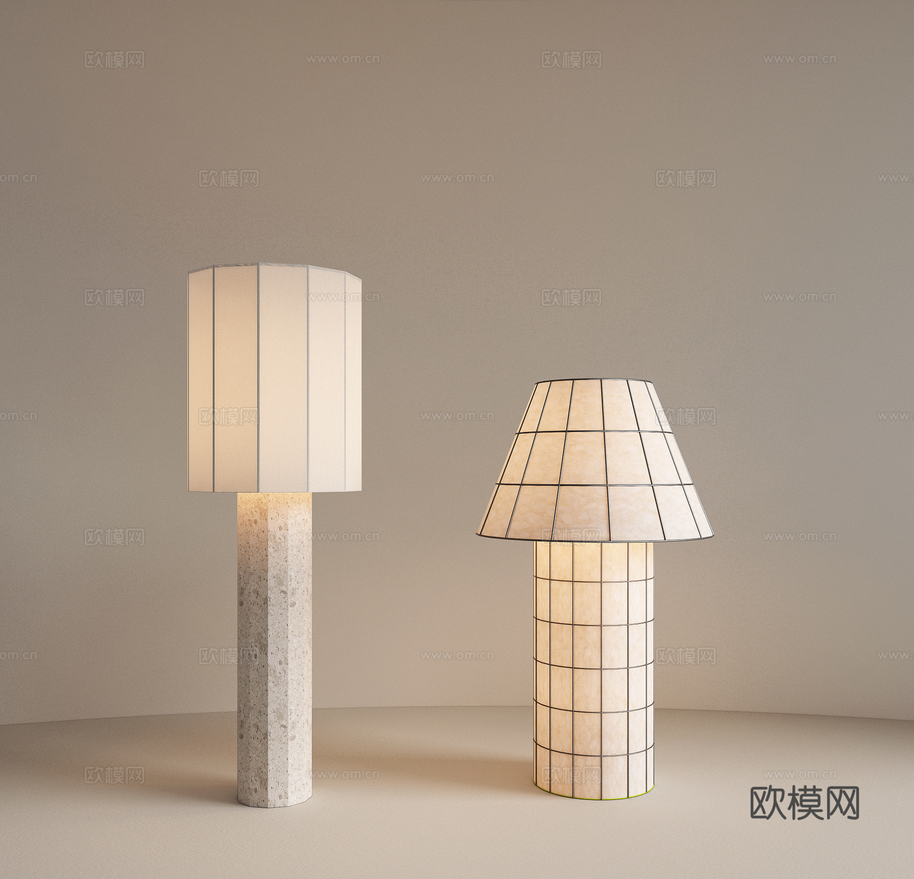 现代复古落地灯 客厅落地灯 意式落地灯 卧室落地灯3d模型
