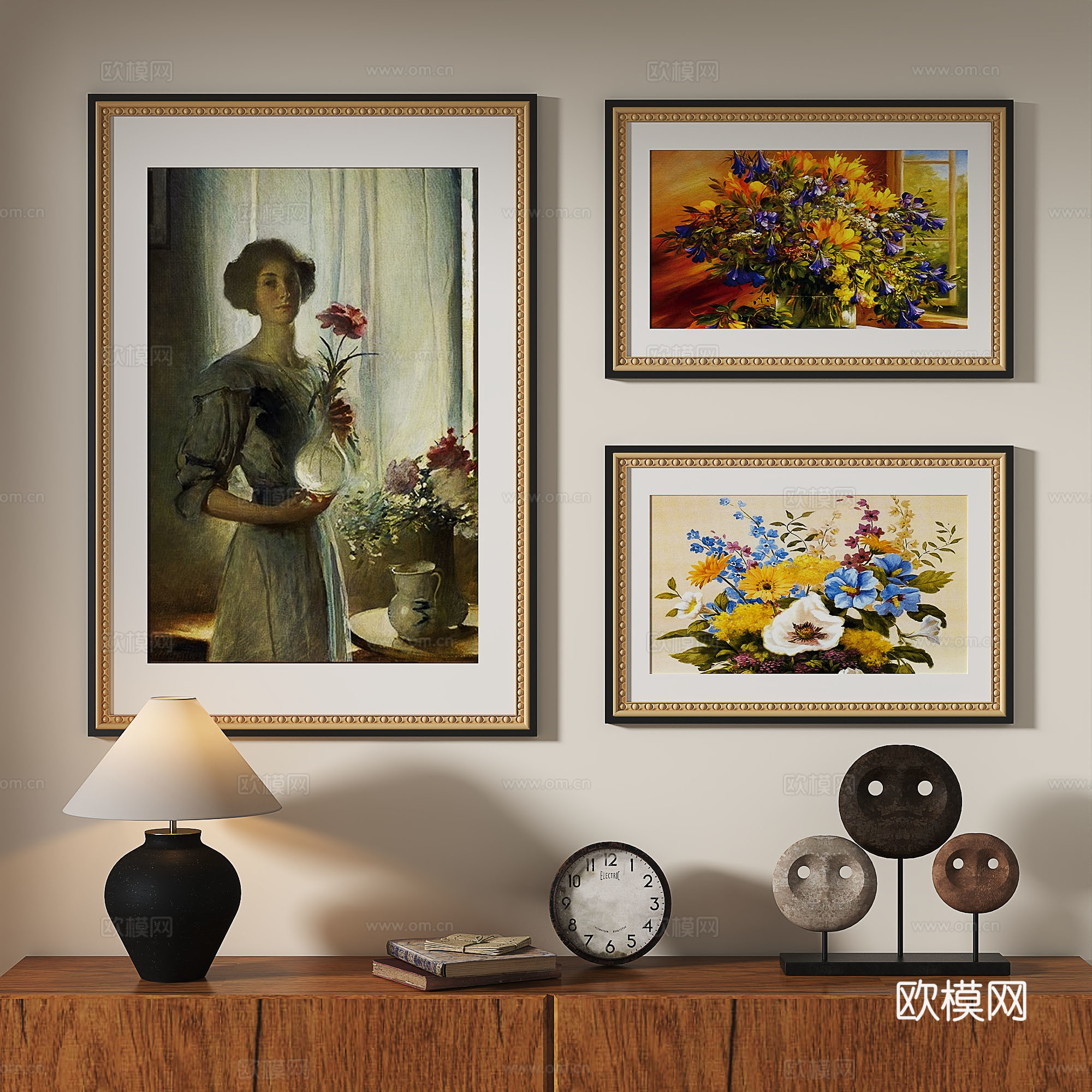 欧式，古典，法式，复古，油画，轻奢，装饰画3d模型