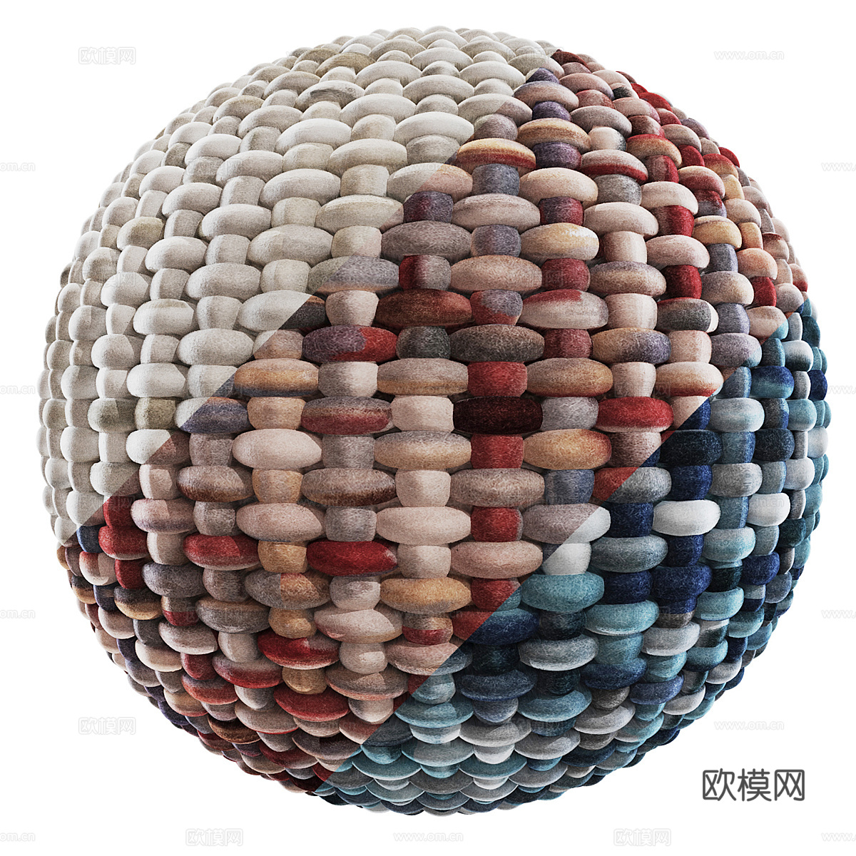 新中式毛毡编织材料3d模型