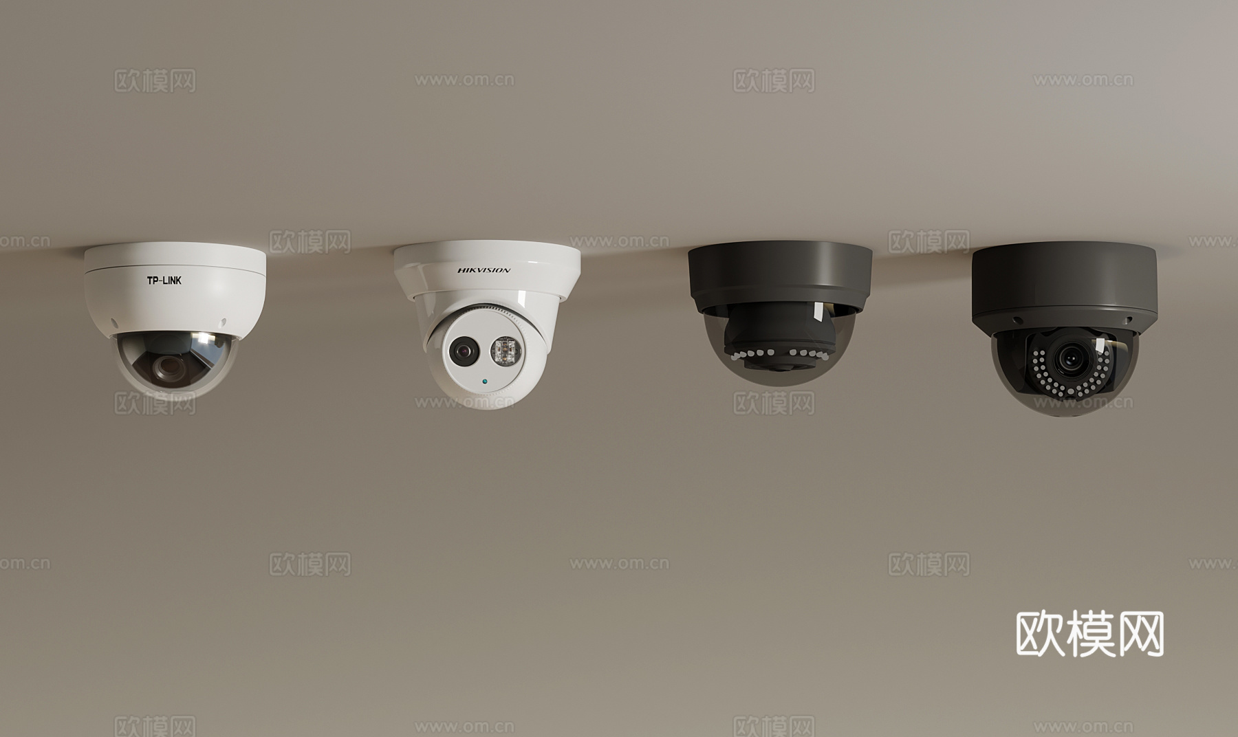 现代摄像头 监控探头3d模型