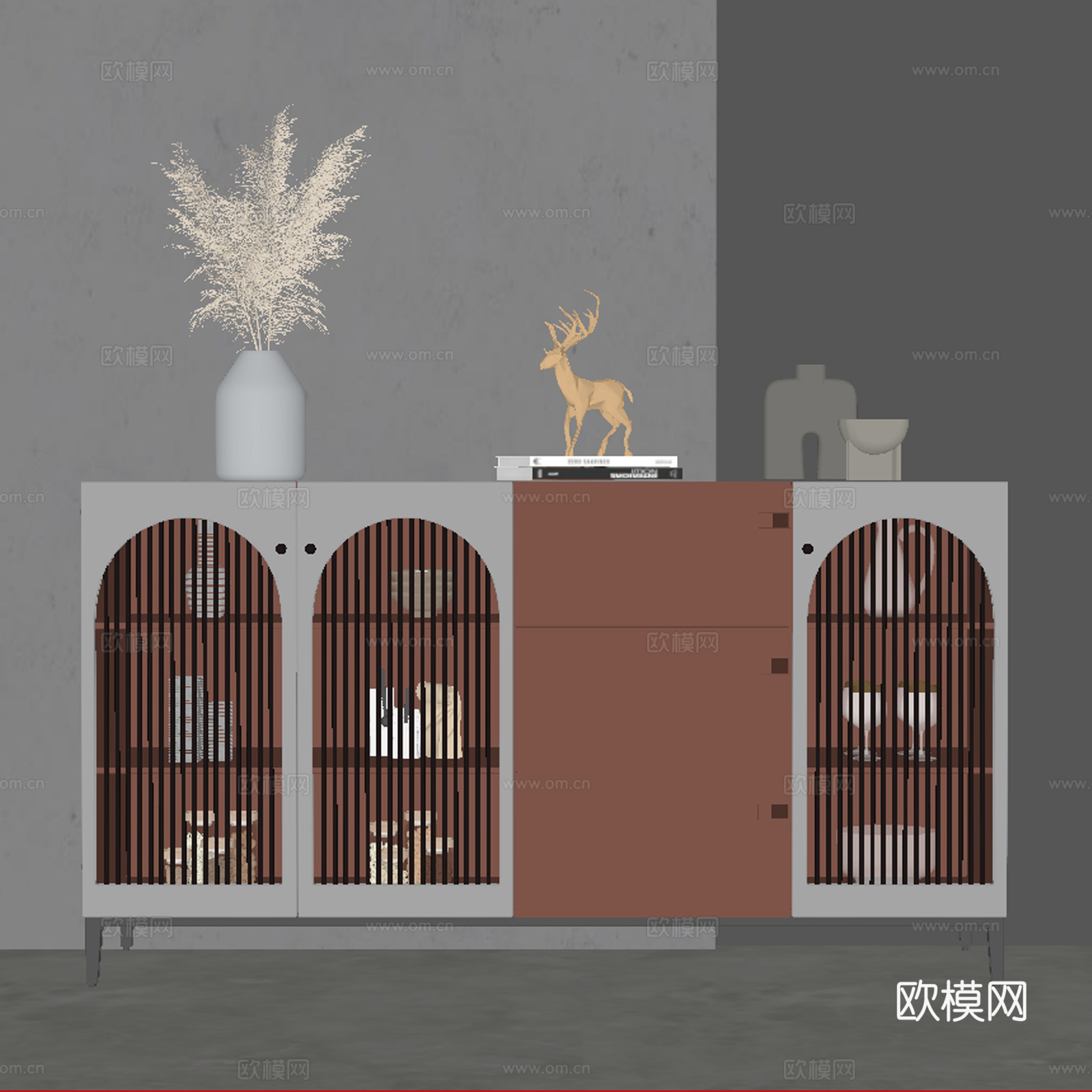 现代餐边柜su模型