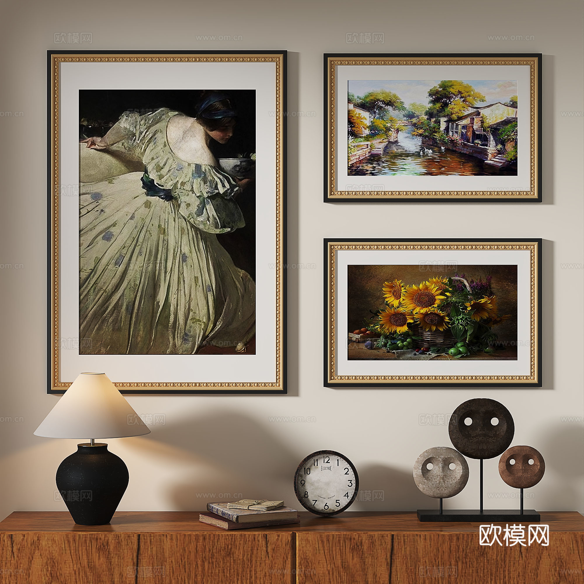 欧式，古典，法式，复古，油画，轻奢，装饰画3d模型