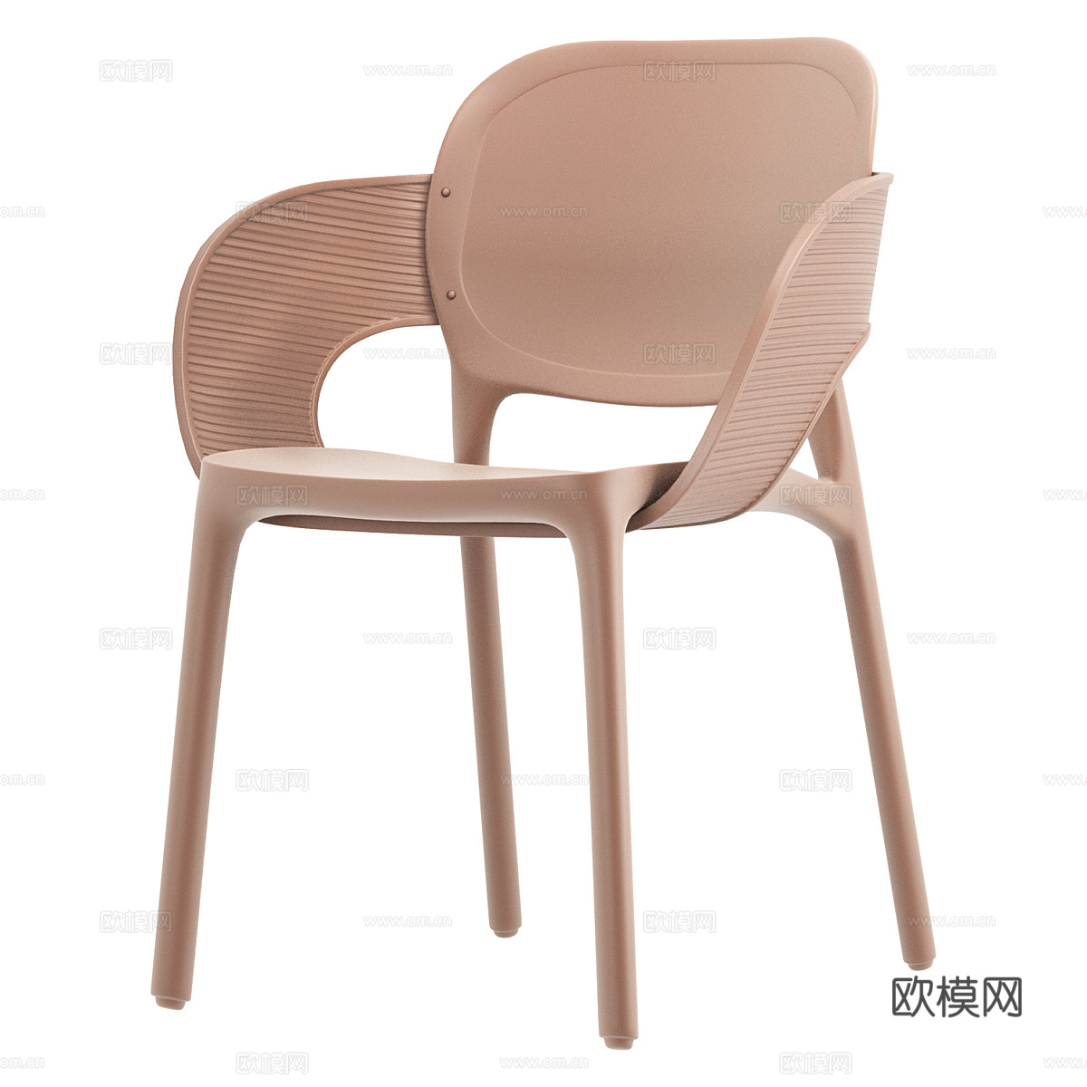 现代奶油风藤编布艺单椅3d模型