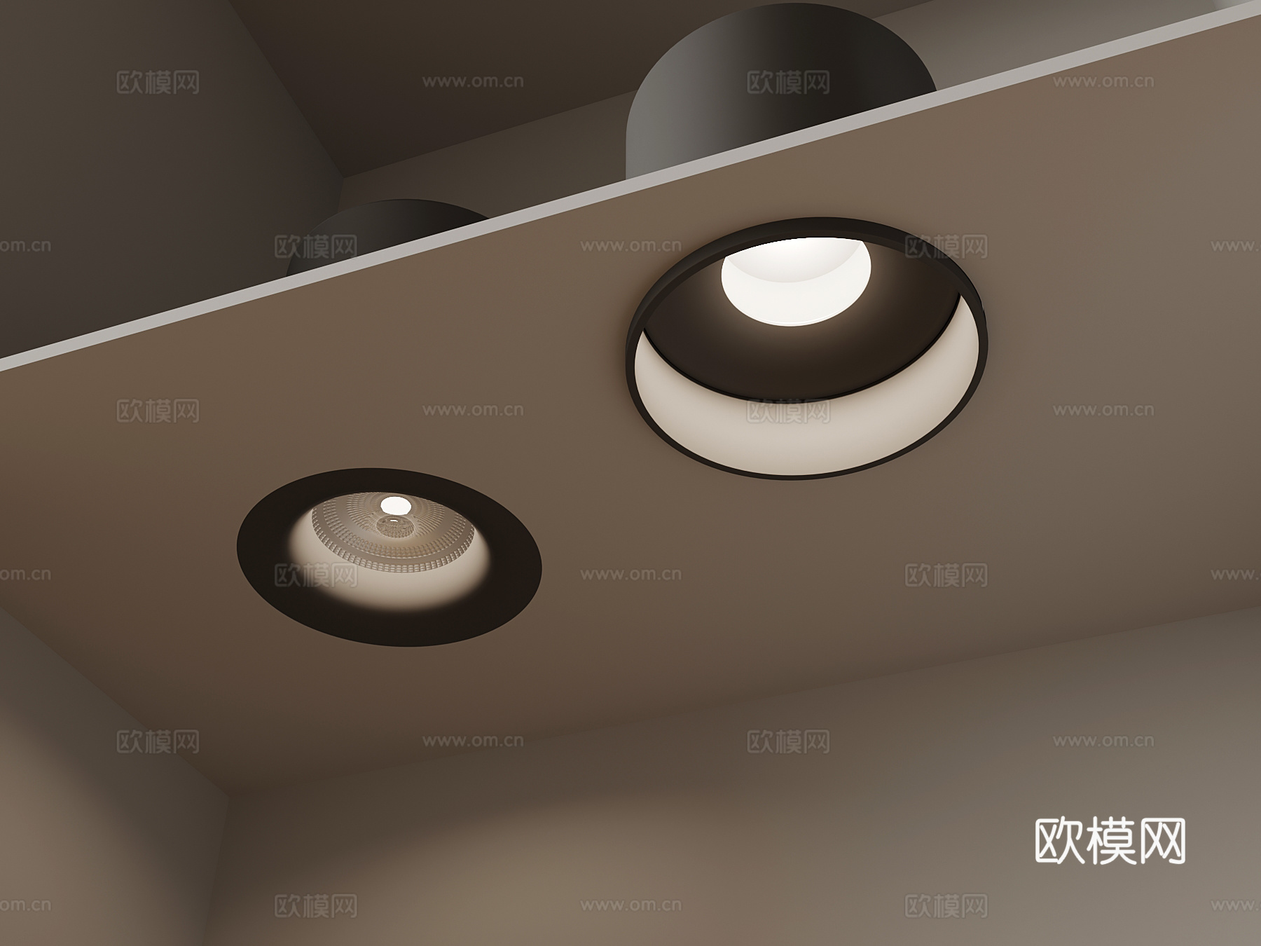 现代筒灯 射灯 内嵌式筒灯3d模型