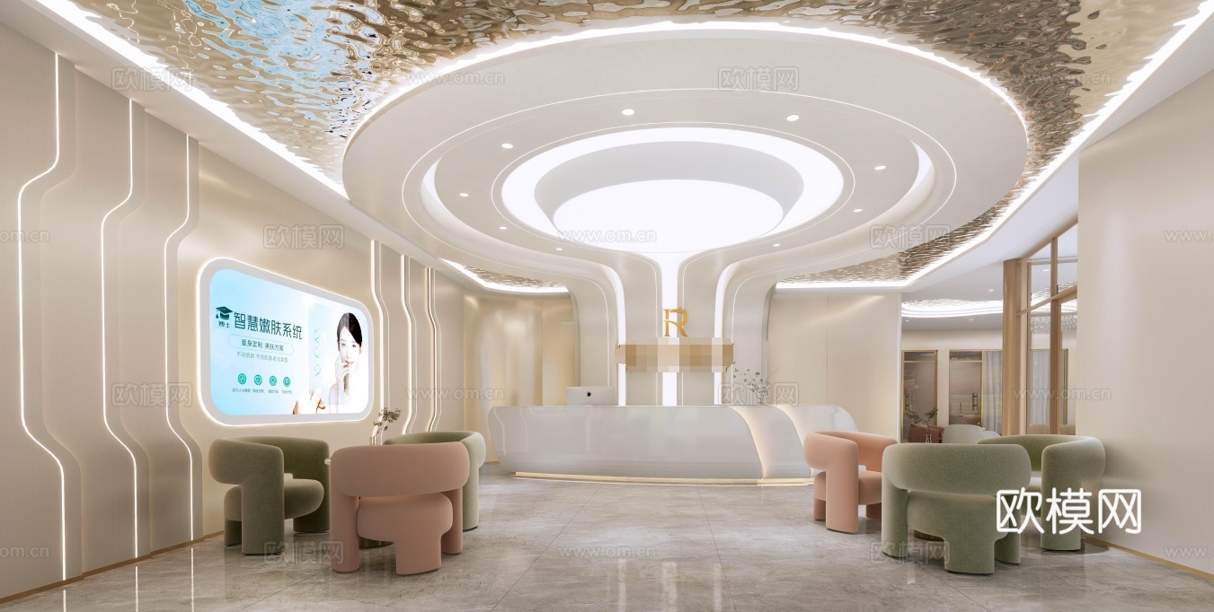 美容院，医美，医疗，现代奶油cad施工图