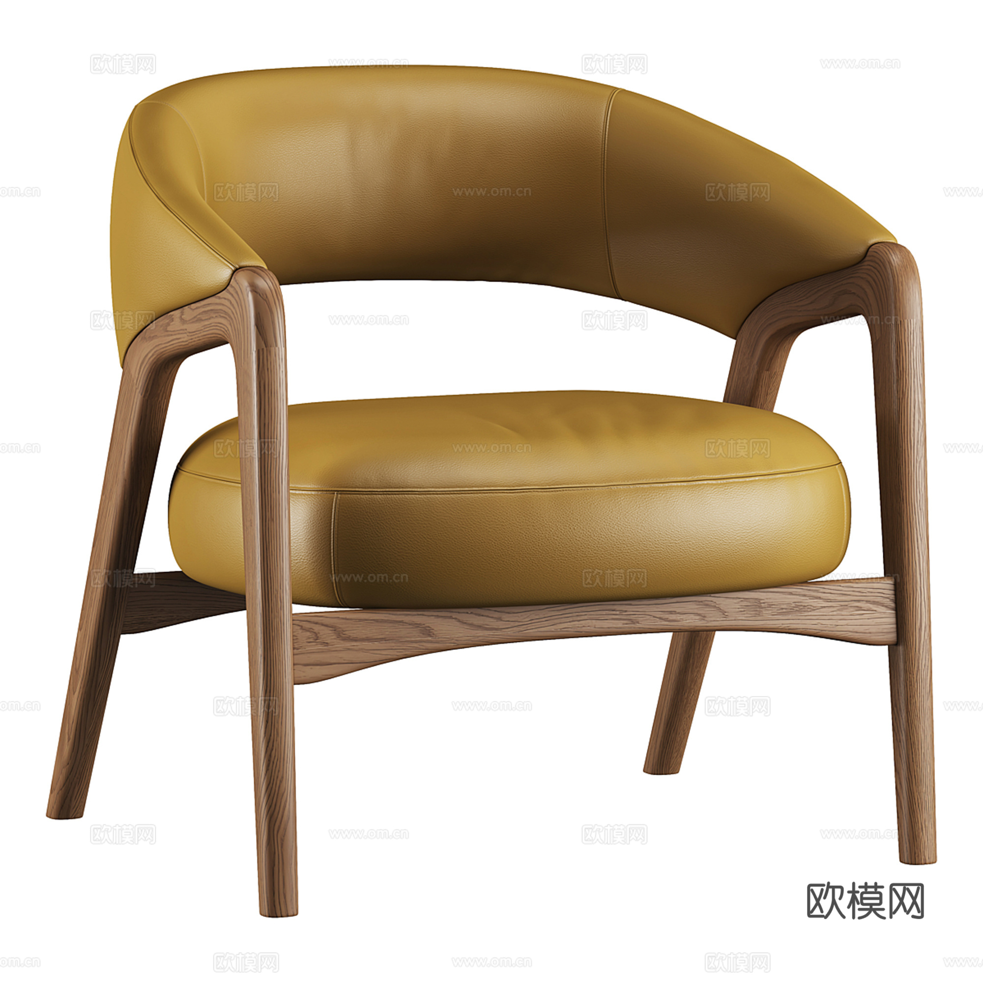 现代皮质休闲椅 扶手椅su模型