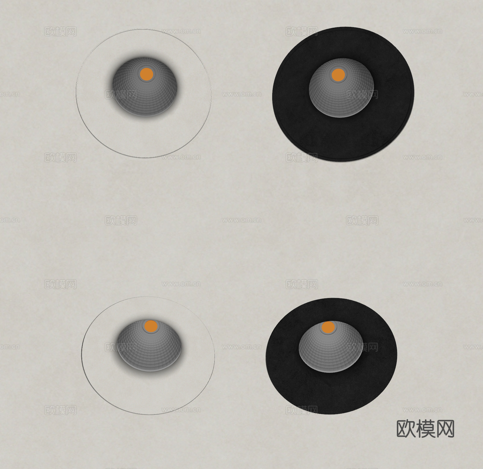 现代 极简 筒灯射灯组合 石膏筒灯 无边框筒灯 无主灯su模型