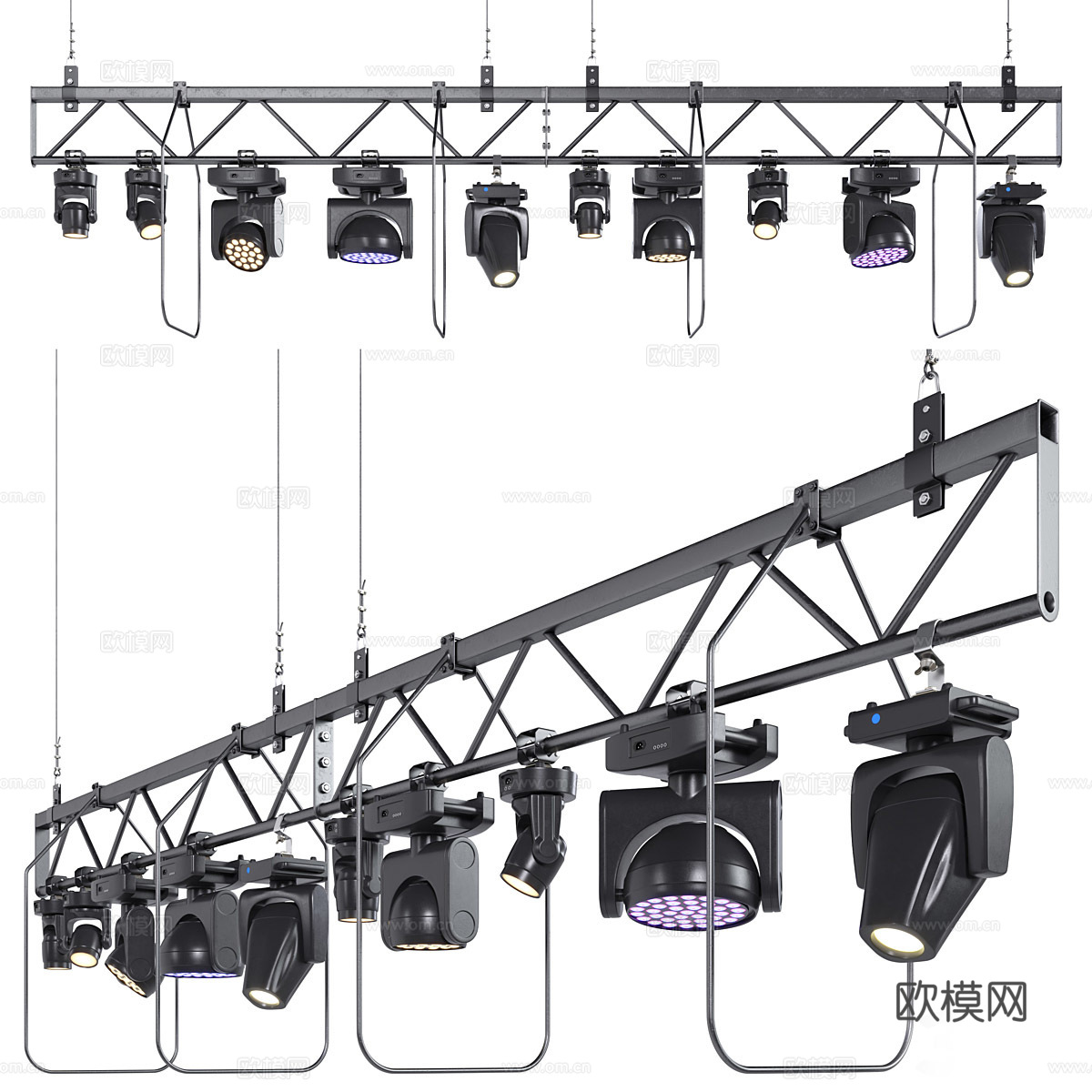 现代舞台灯光设备3d模型