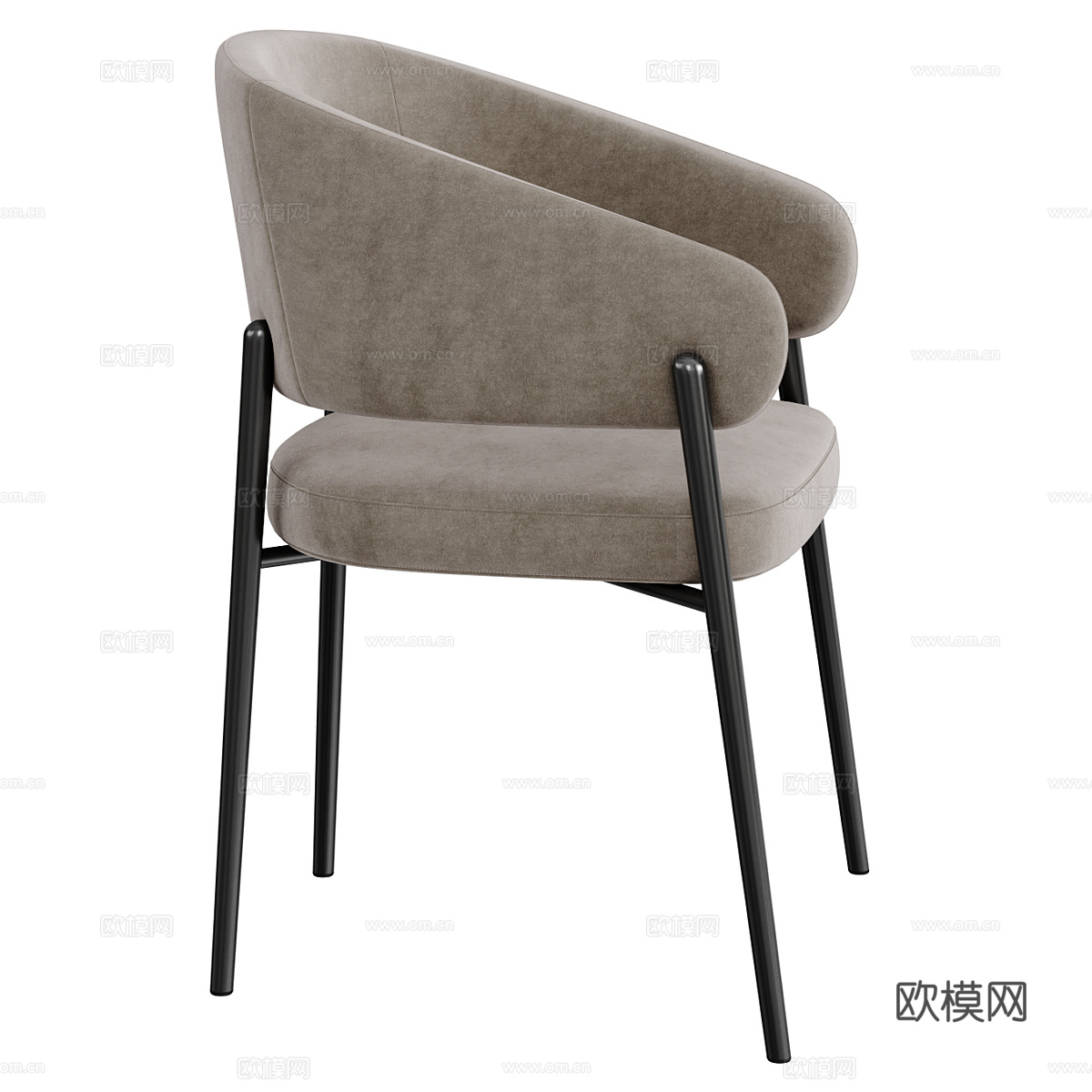 现代意式布艺单椅3d模型