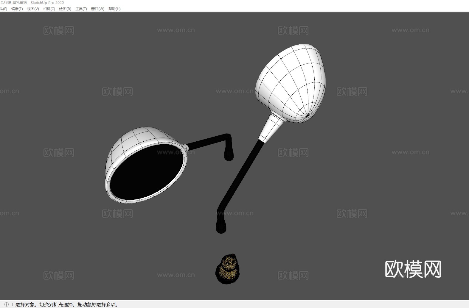 后视镜 摩托车镜su模型