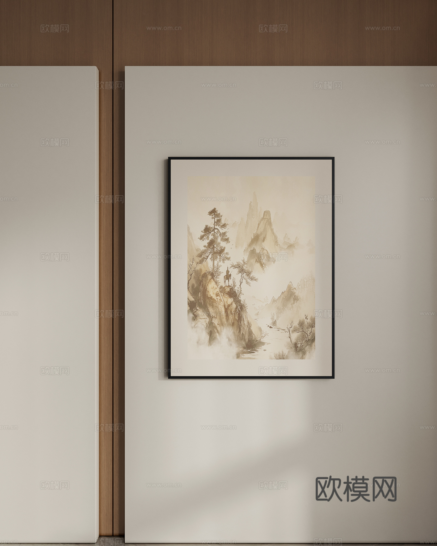 新中式挂画su模型