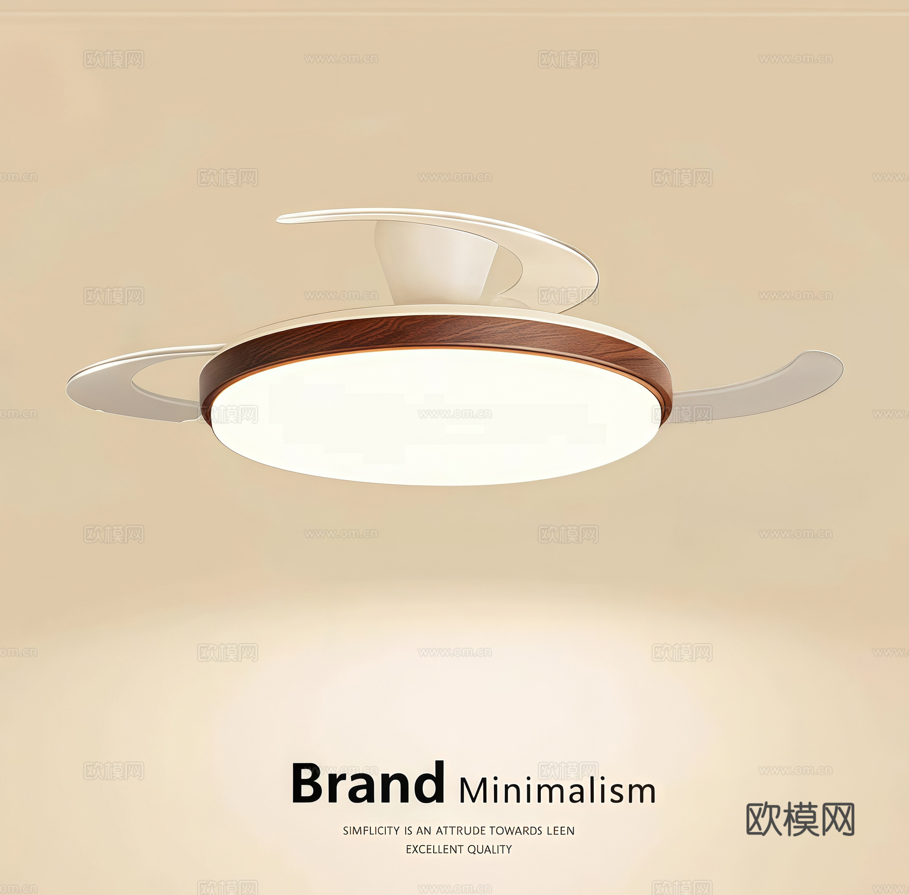 现代风扇灯su模型