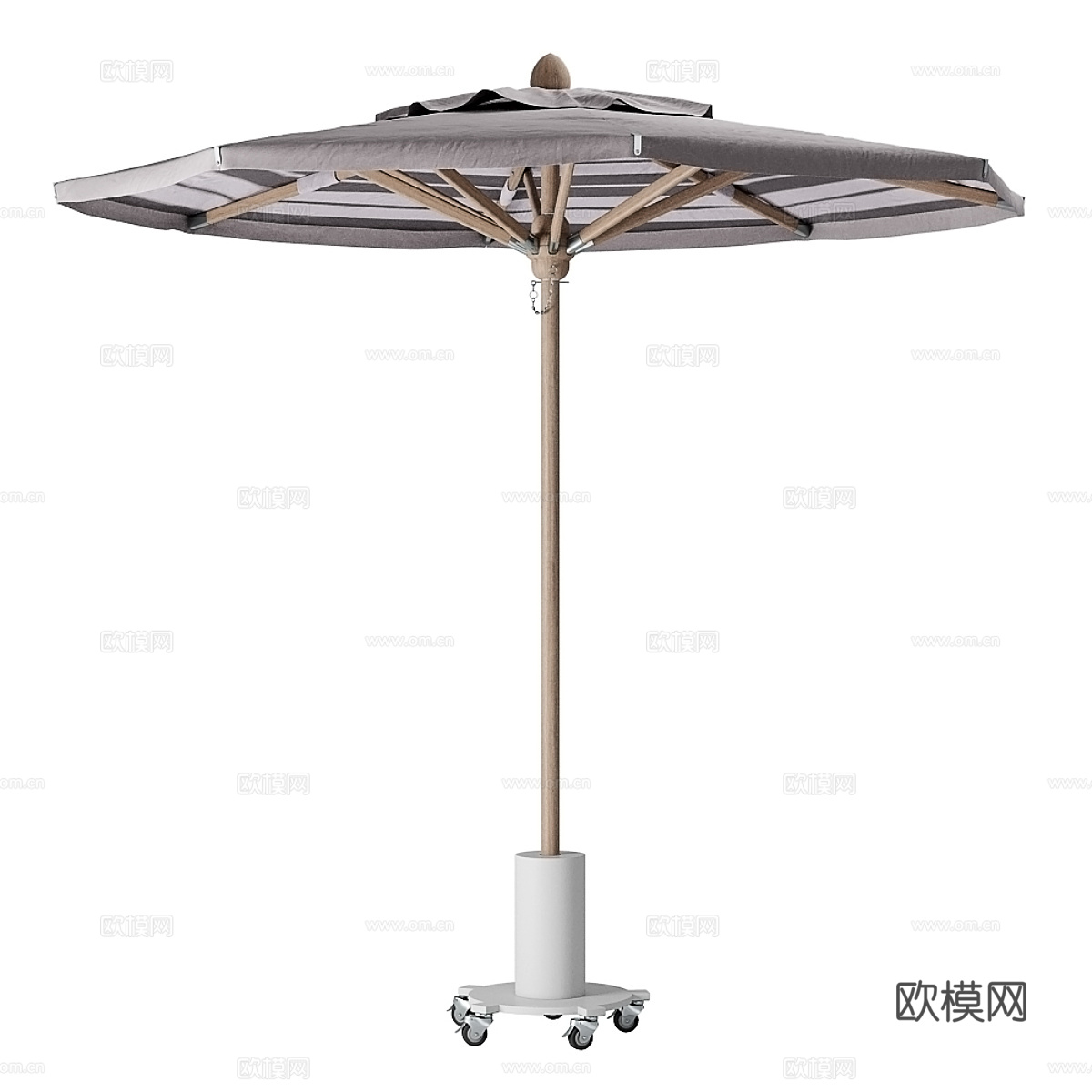现代意式户外庭院八角太阳伞3d模型