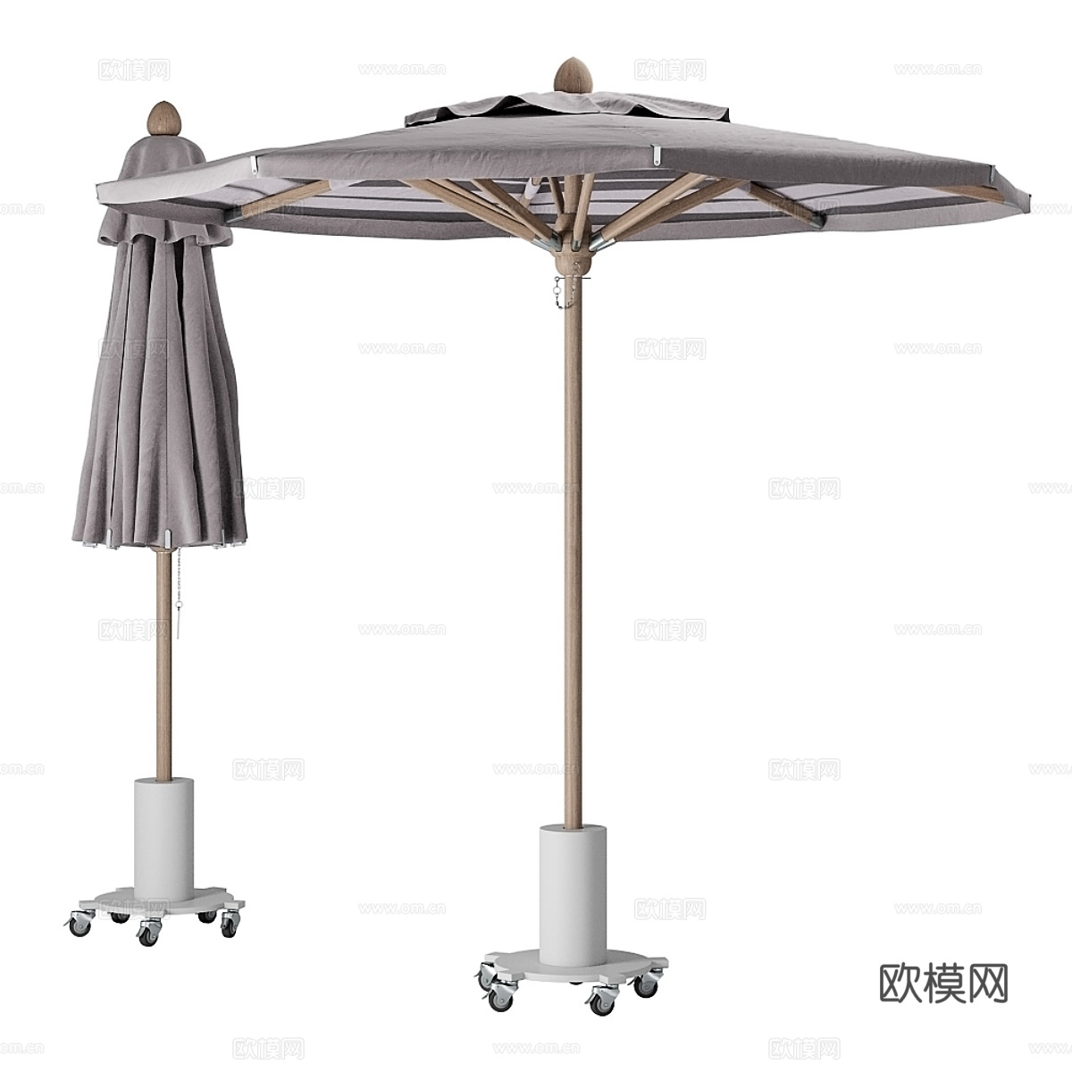 现代意式户外庭院八角太阳伞3d模型
