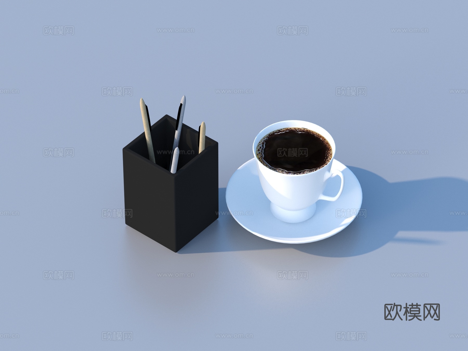 咖啡 笔筒 咖啡杯3d模型