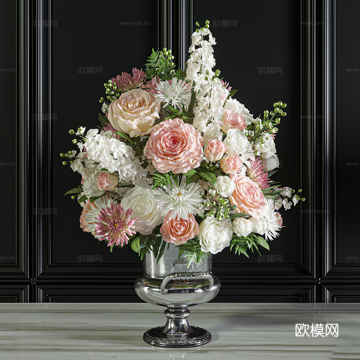 现代轻奢花瓶花艺3d模型