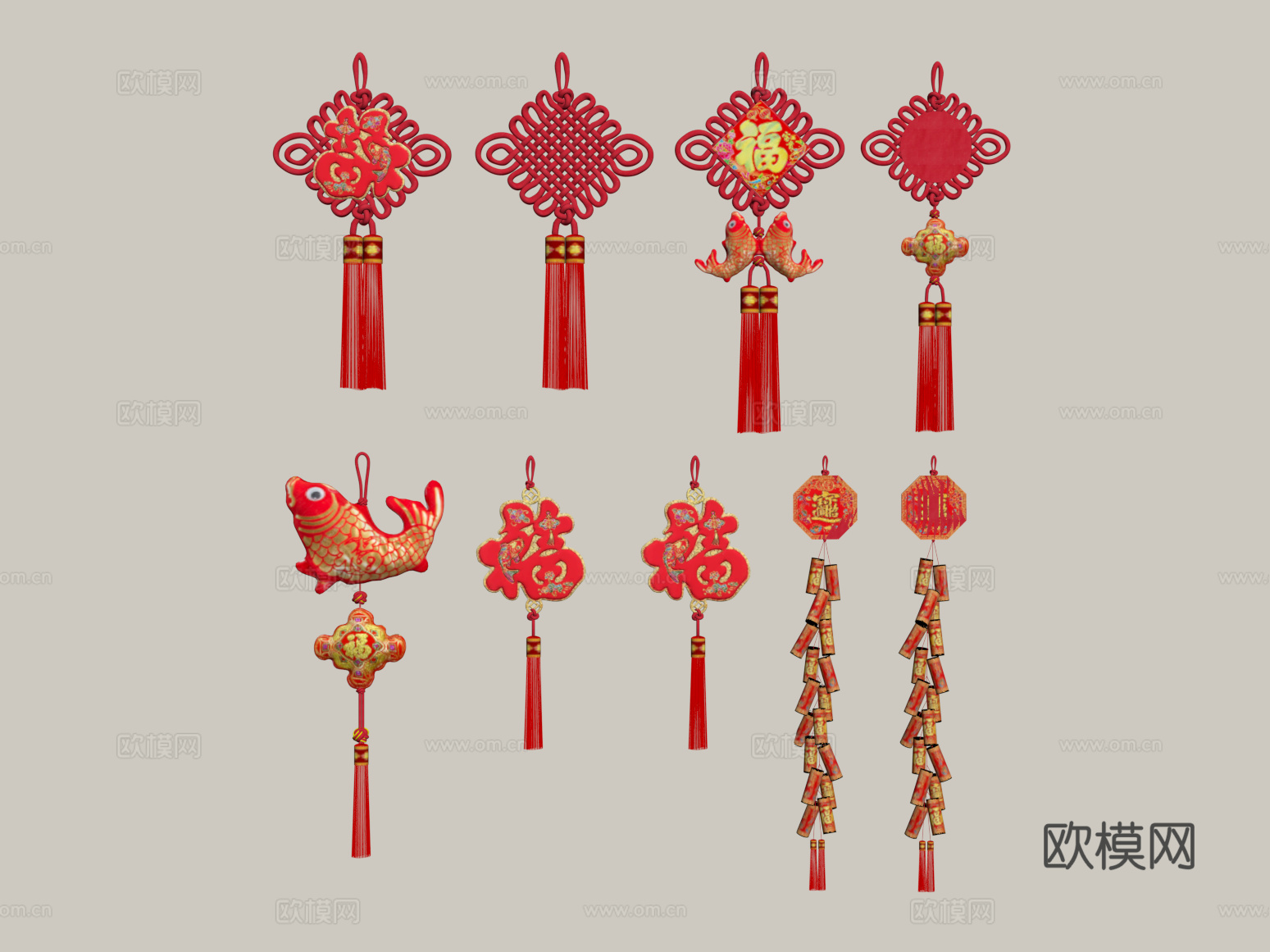 灯笼 现代过年挂饰 红灯笼su模型