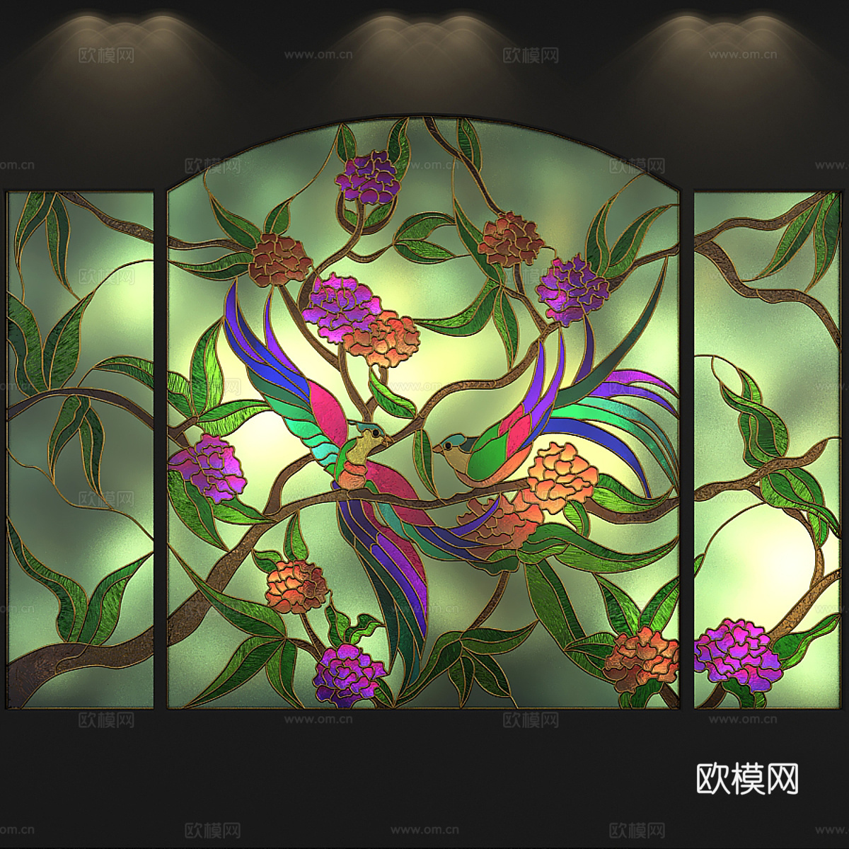 彩色玻璃 玻璃窗3d模型