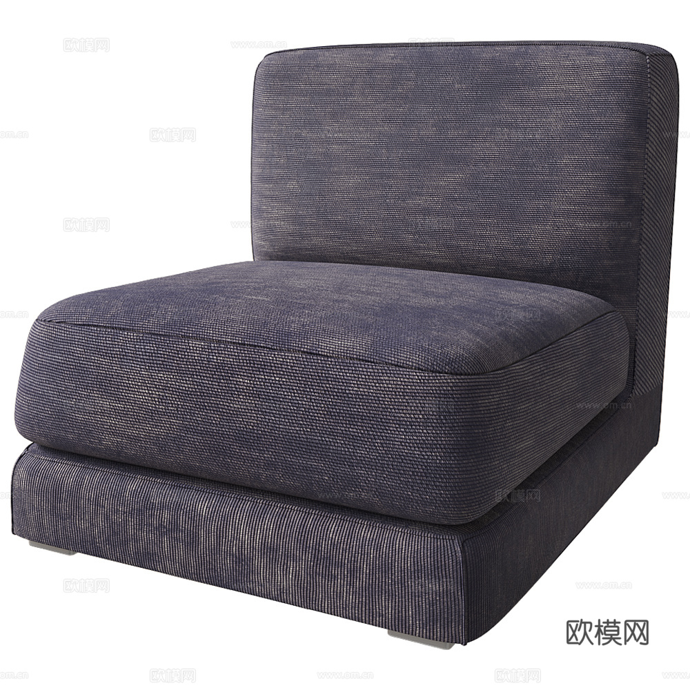 现代意式布艺休闲沙发3d模型