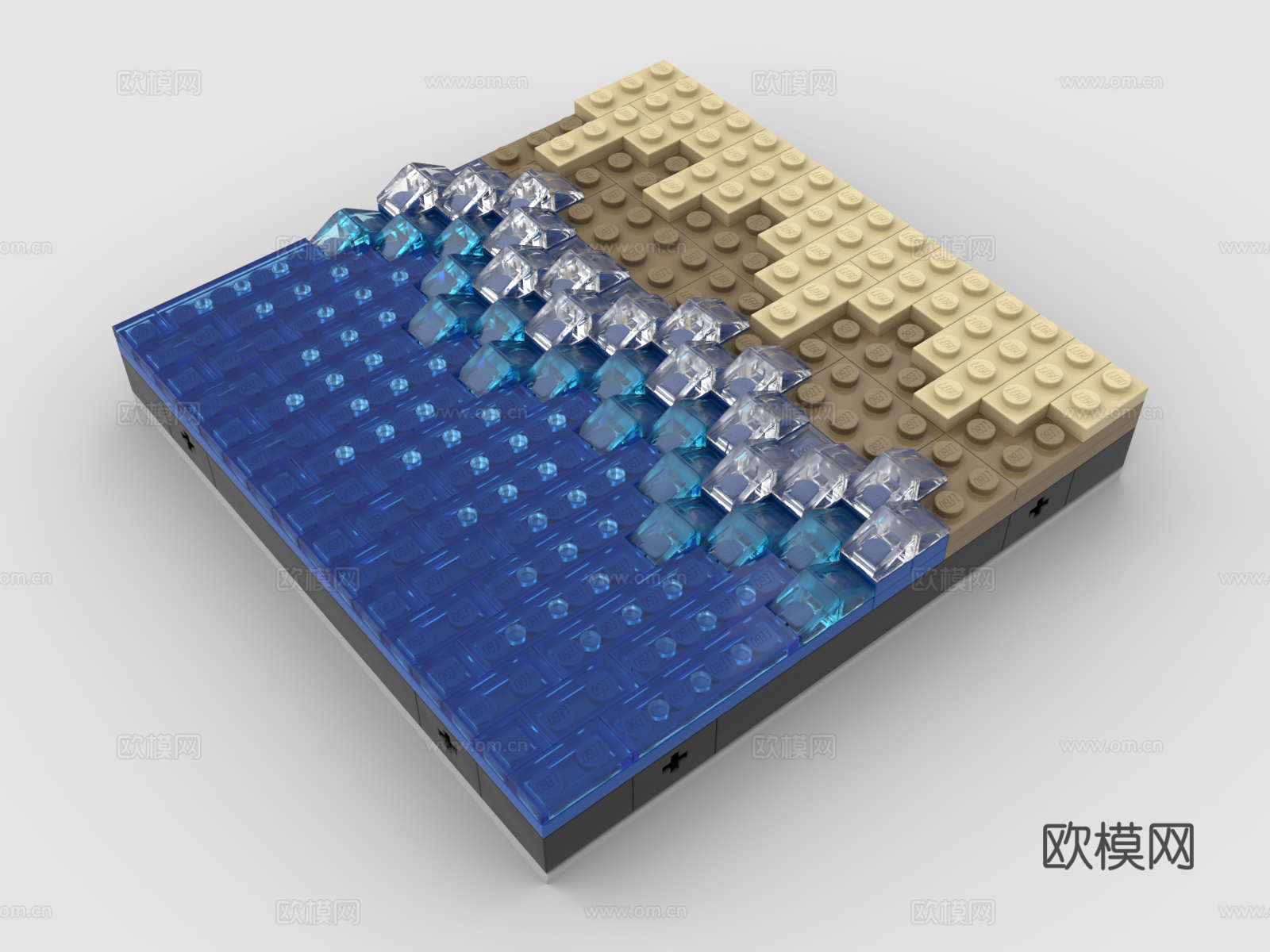 乐高 LEGO 玩具 积木 沙滩 海浪3d模型