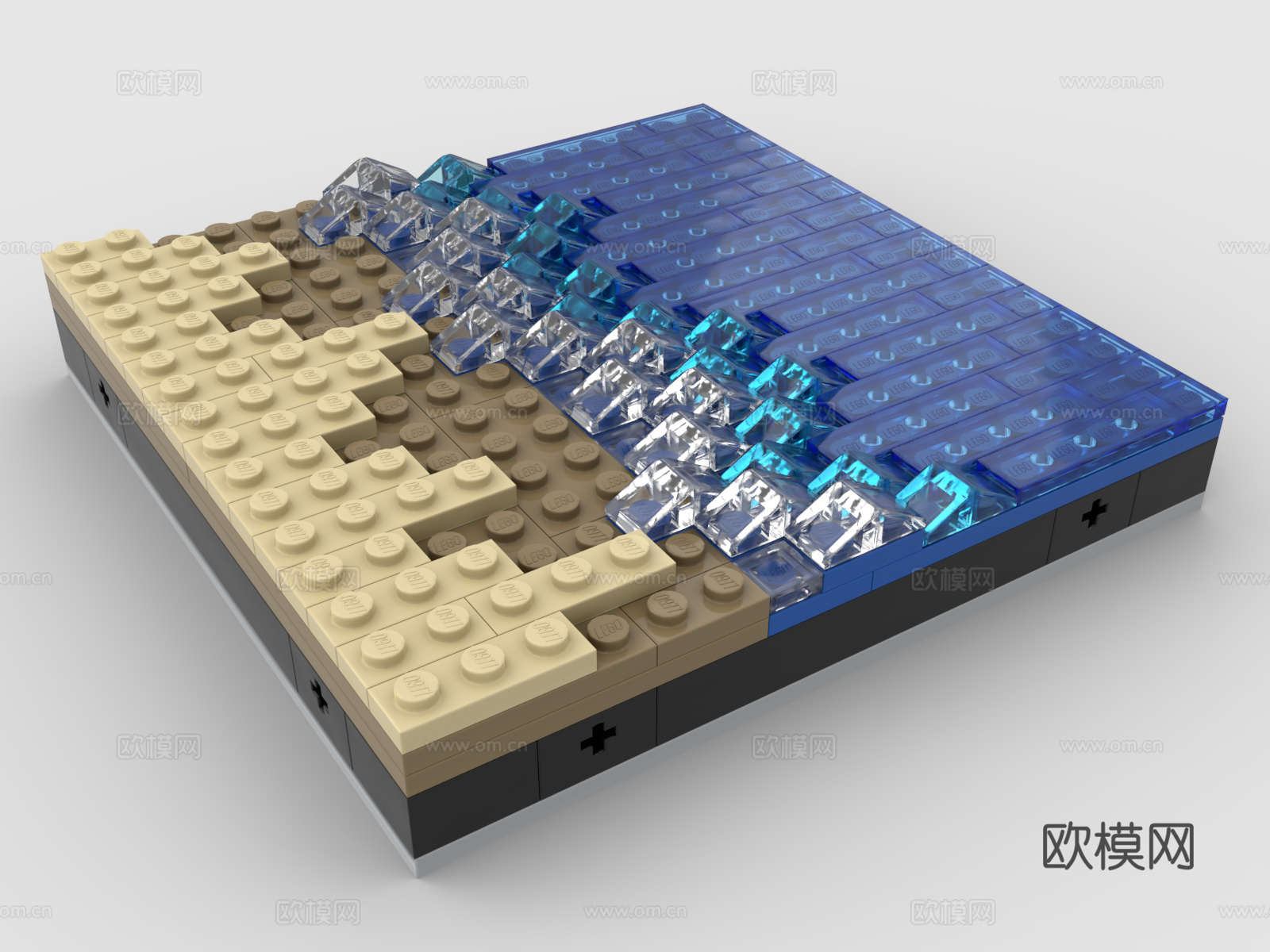 乐高 LEGO 玩具 积木 沙滩 海浪3d模型